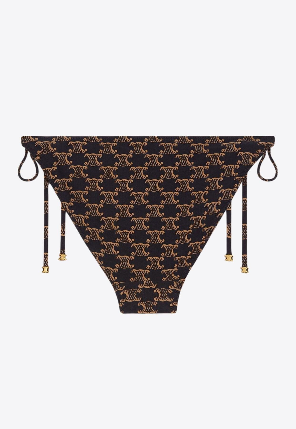 Celine Triomphe Monogram Bikini Bottom in Brown | Lyst