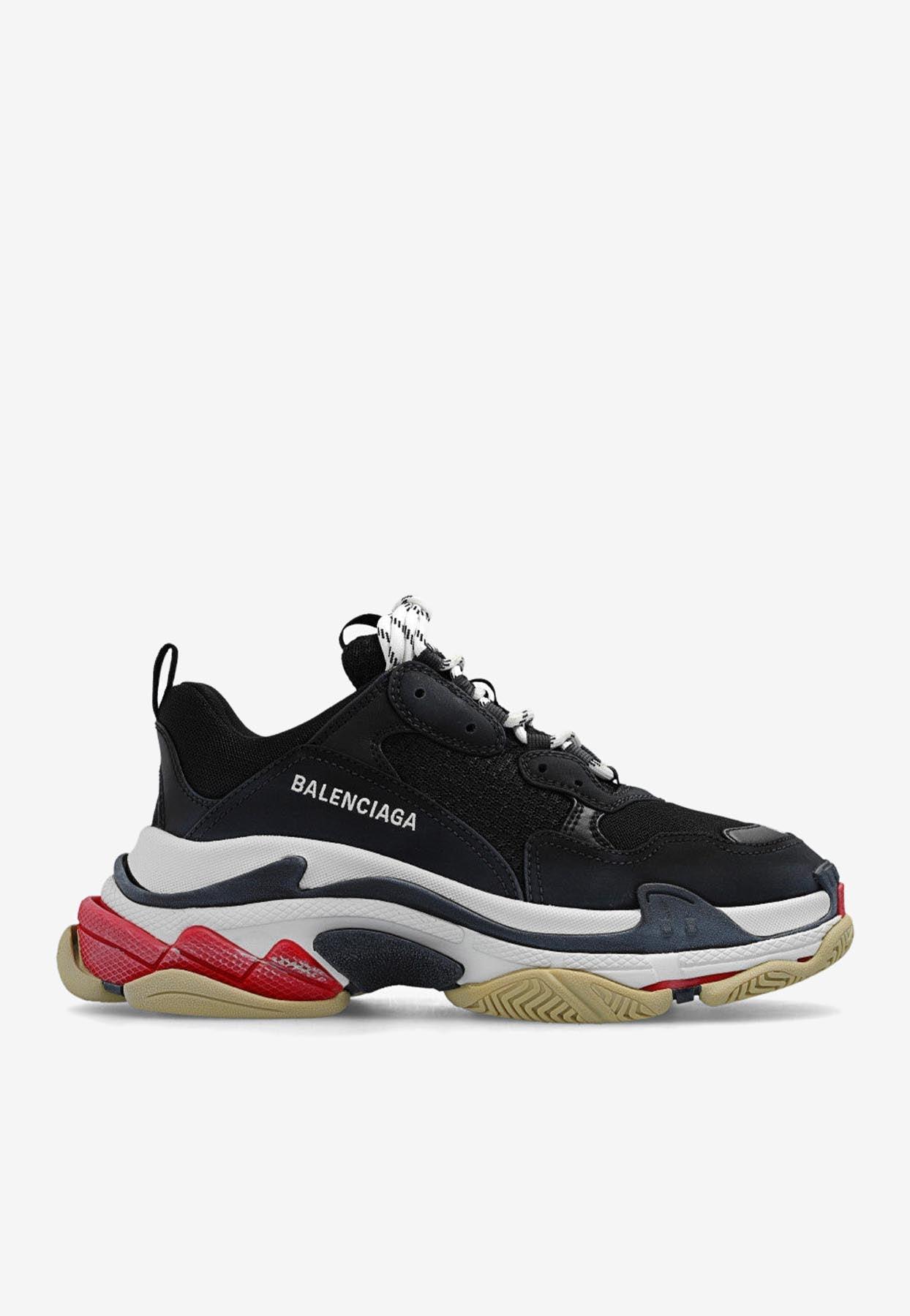 Balenciaga Triple S Low-top Sneakers In Mesh And Nylon in Black | Lyst