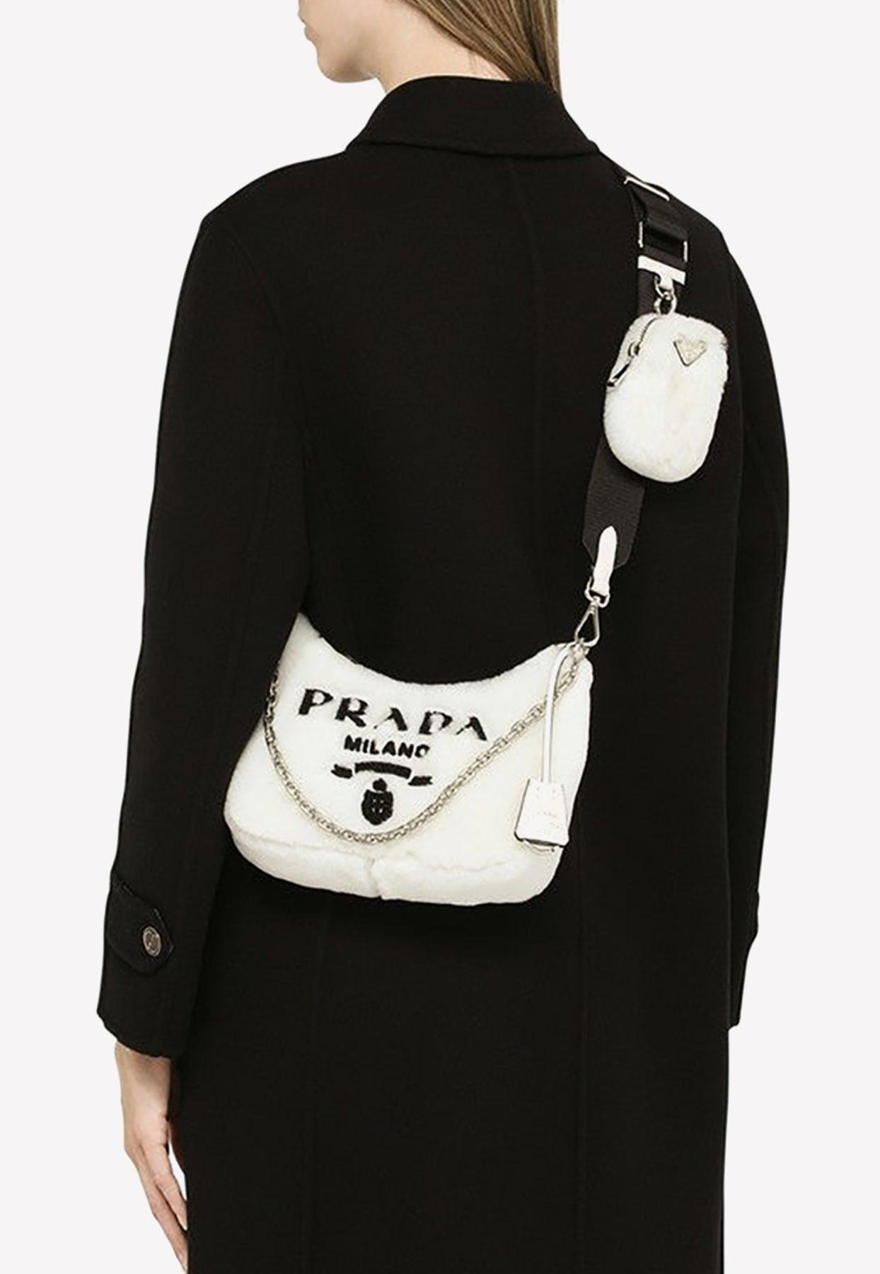 Faux fur handbag Prada White in Faux fur - 29471891