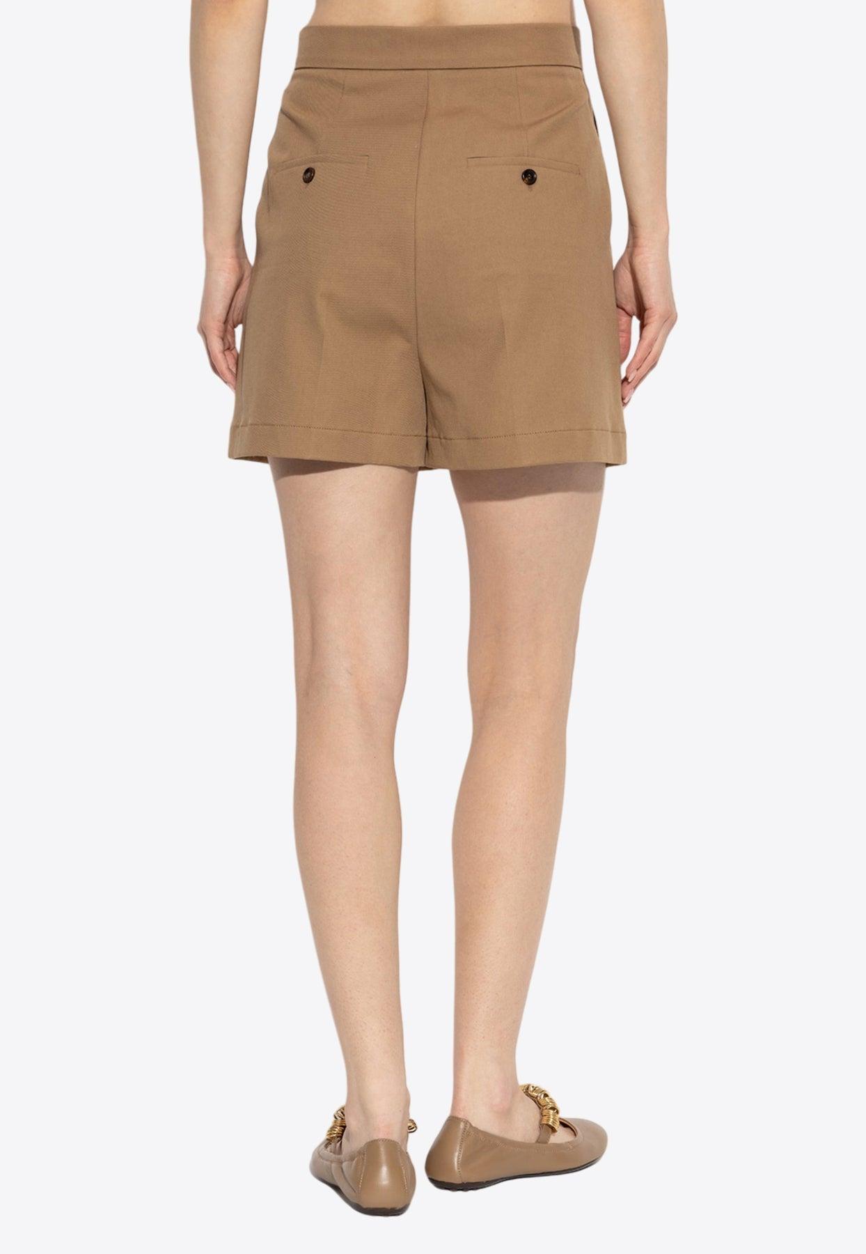 ショートパンツ MAX MARA AMBURGO SHORTS IN STRETCH COTTON Max Mara Amburgo Mini Tailored Shorts in Natural | Lyst