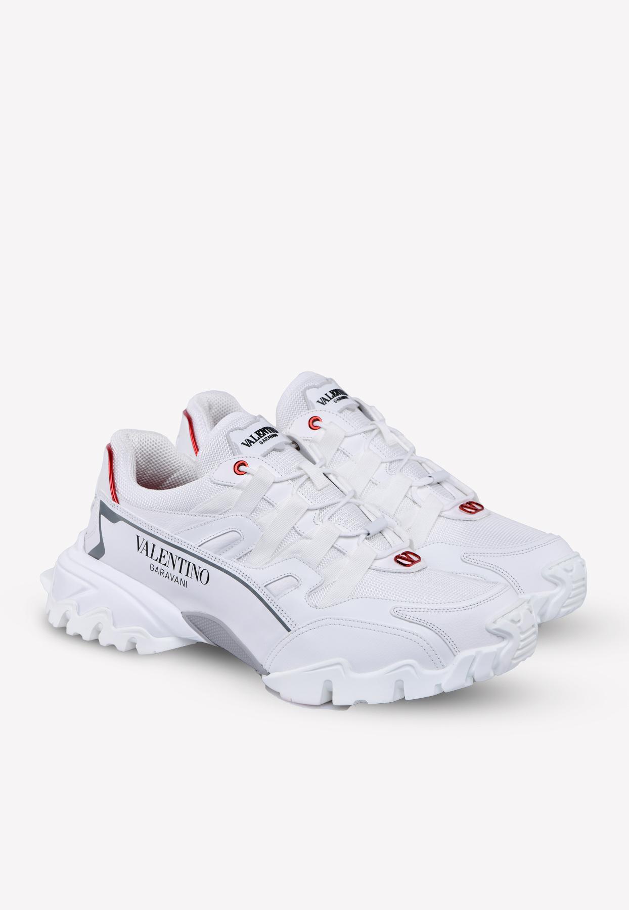 valentino garavani climbers sneaker in fabric and calfskin leather