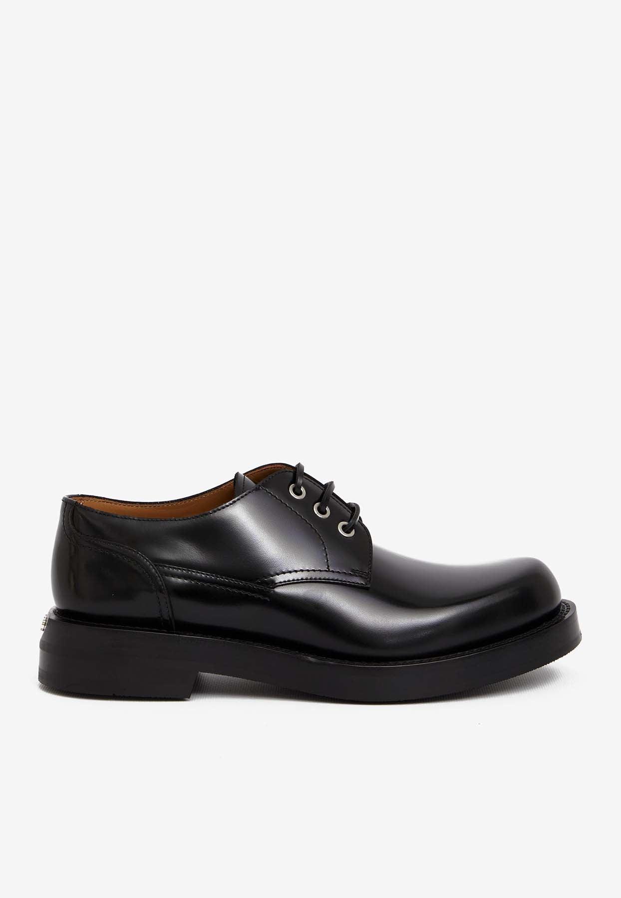 Dior Logo Detail Leather Derby Shoes in Black for Men | Lyst