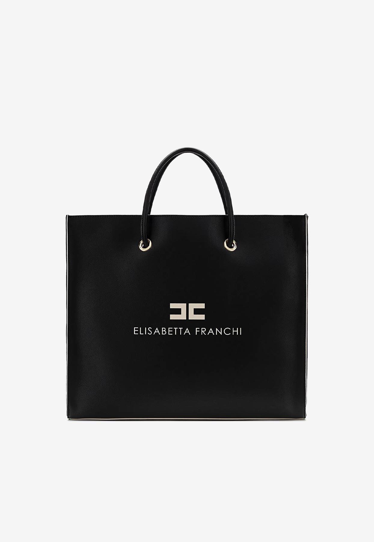 Elisabetta Franchi 10/20 Maxi Tote Bag in Black | Lyst