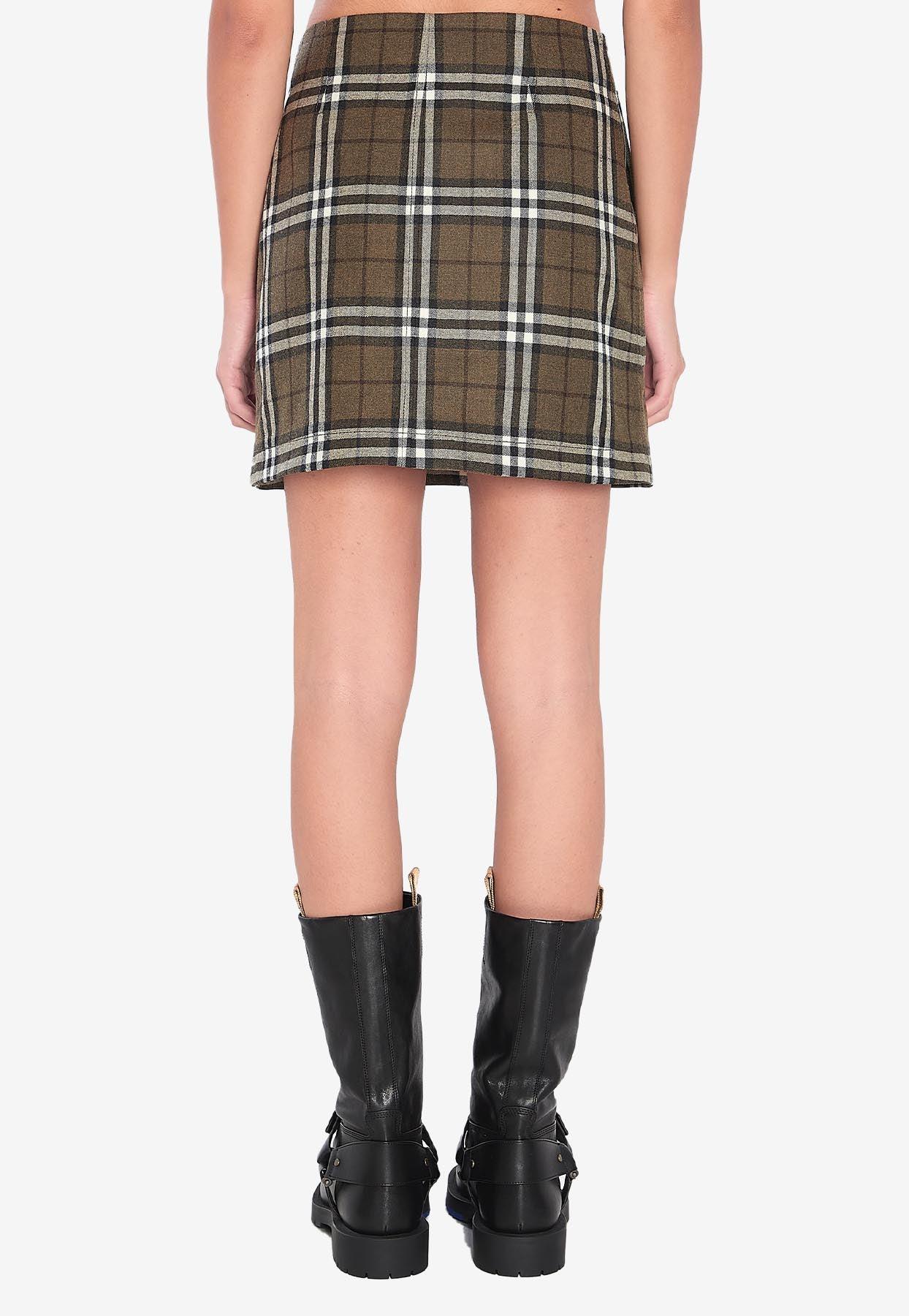 ミニスカート BURBERRY Women Mini Skirts 8077198PEAR YELLOW Burberry Yellow Check Wool Mini Skirt — Check It Vintage