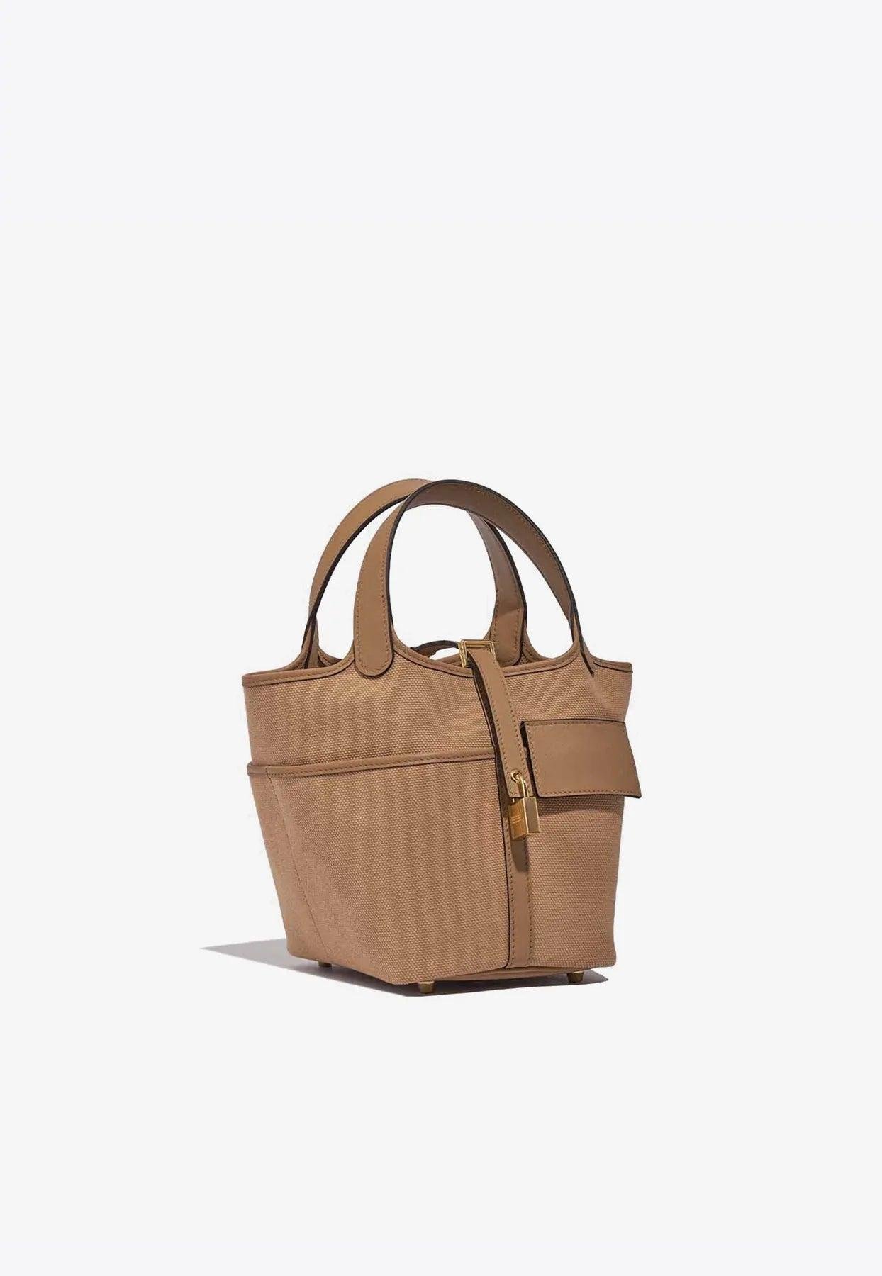 Hermès Picotin Cargo 18 In Chai Toile Goeland And Swift With Gold Hardware  | Lyst