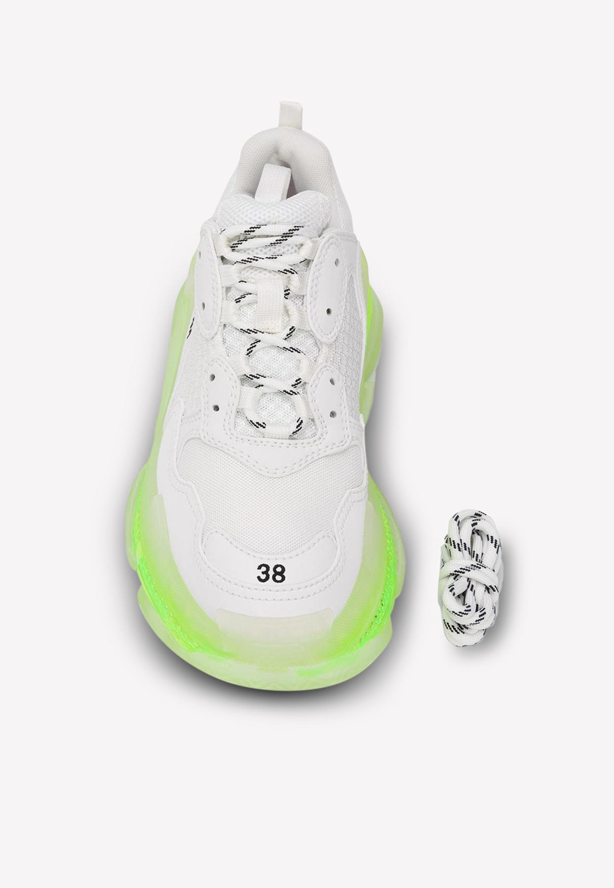 Balenciaga Synthetic Triple S Clear Sole Sneakers In Mesh And 