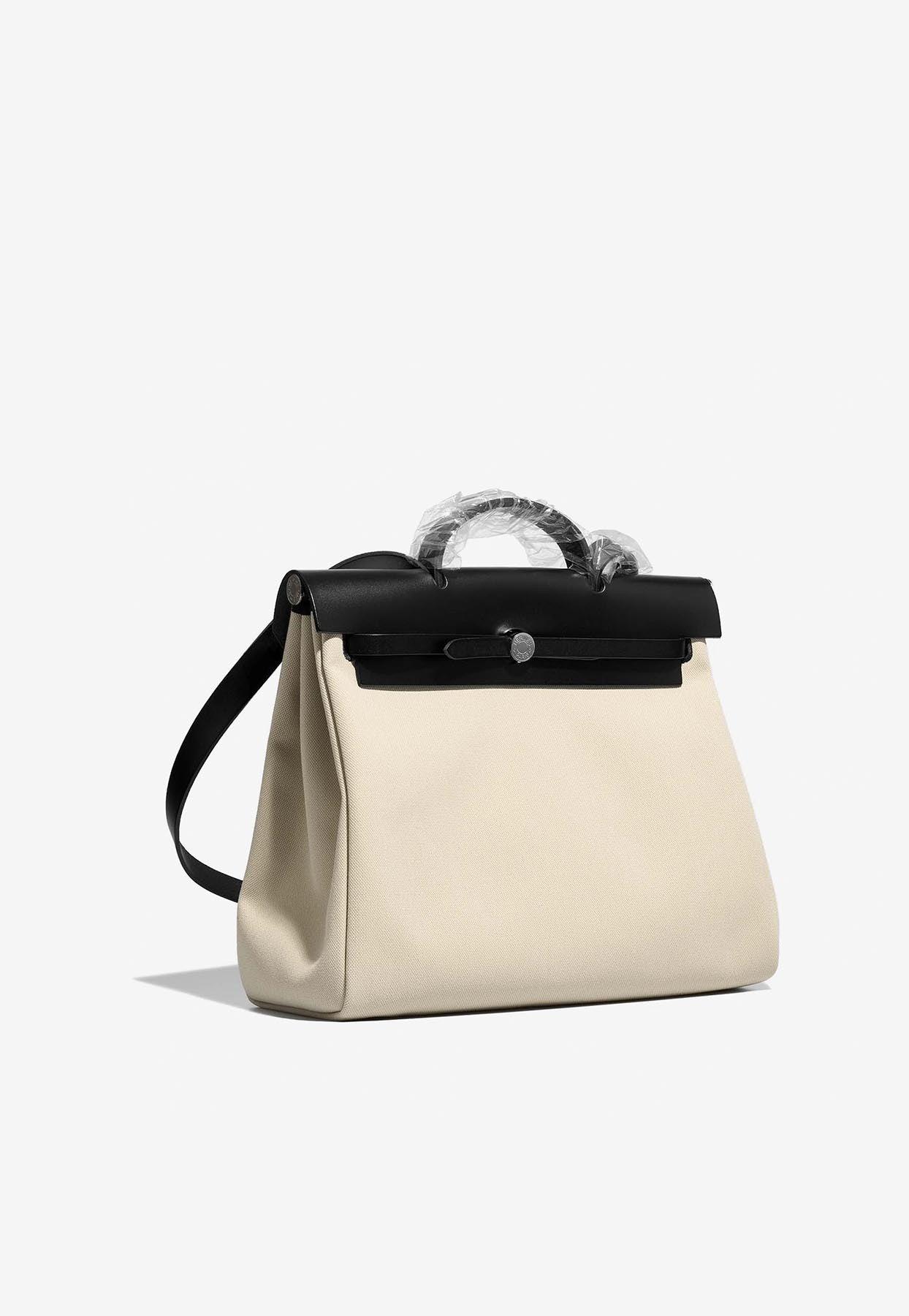 Hermès Herbag 39 In Beton Toile And Black Vache Hunter With Palladium  Hardware | Lyst