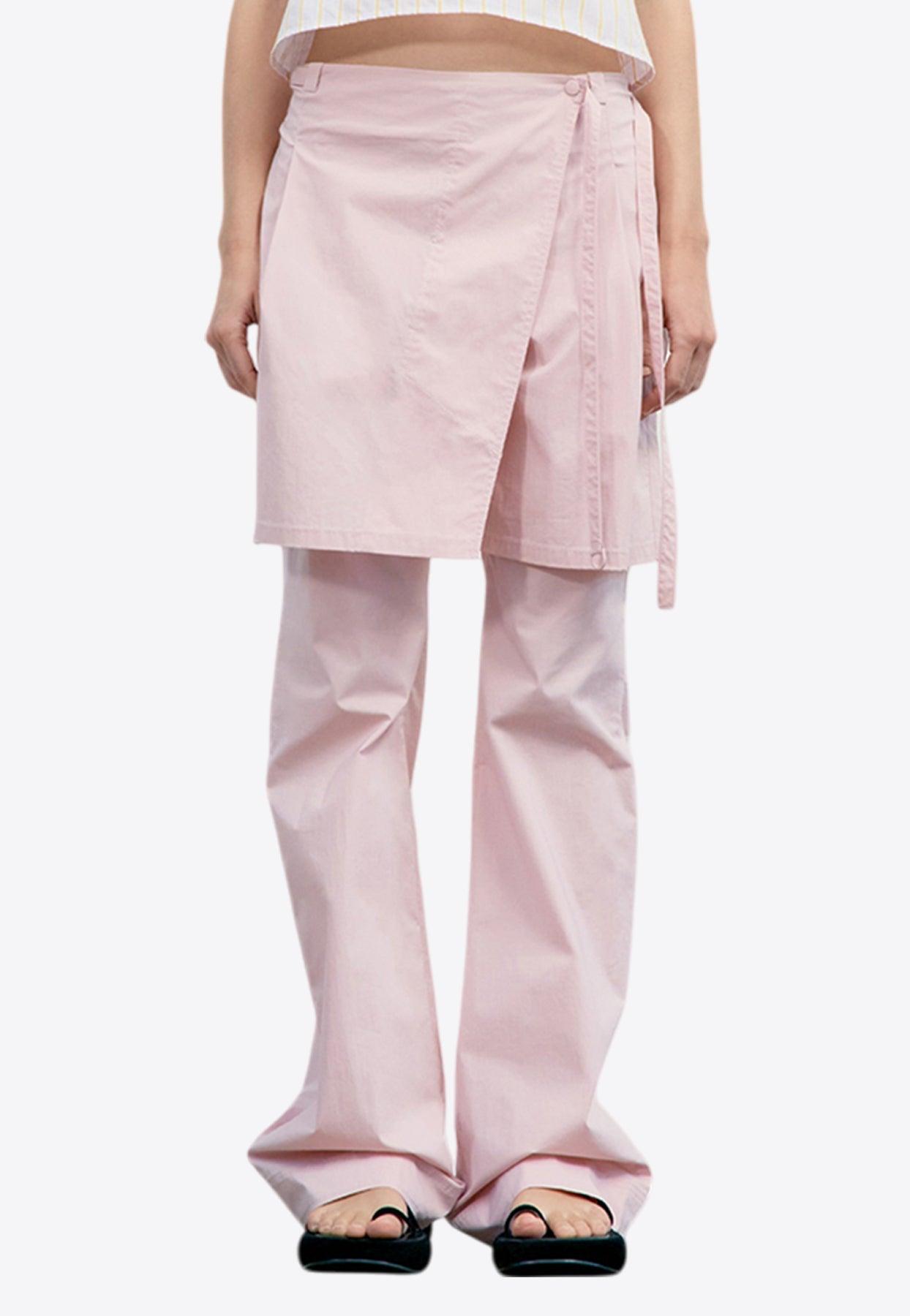 [LOW CLASSIC]/☆25SS NEW LAYERED WRAP SKIRT PANTS/LIGHT PINK Low Classic Layered Wrap Skirt Pants in Pink | Lyst
