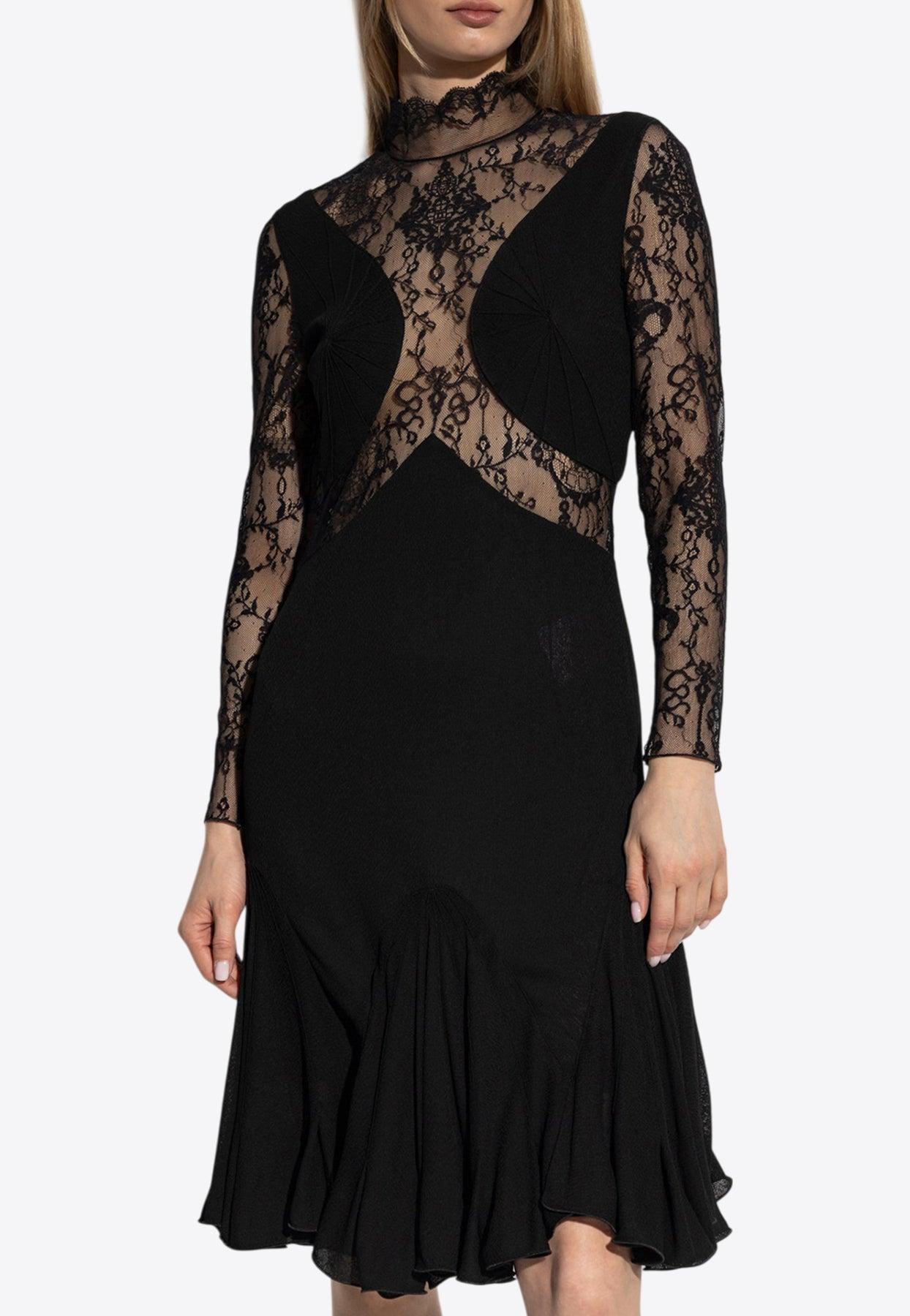 black givenchy lace and velvet mini dress RIXO Macie Silk-Velvet Mini Black