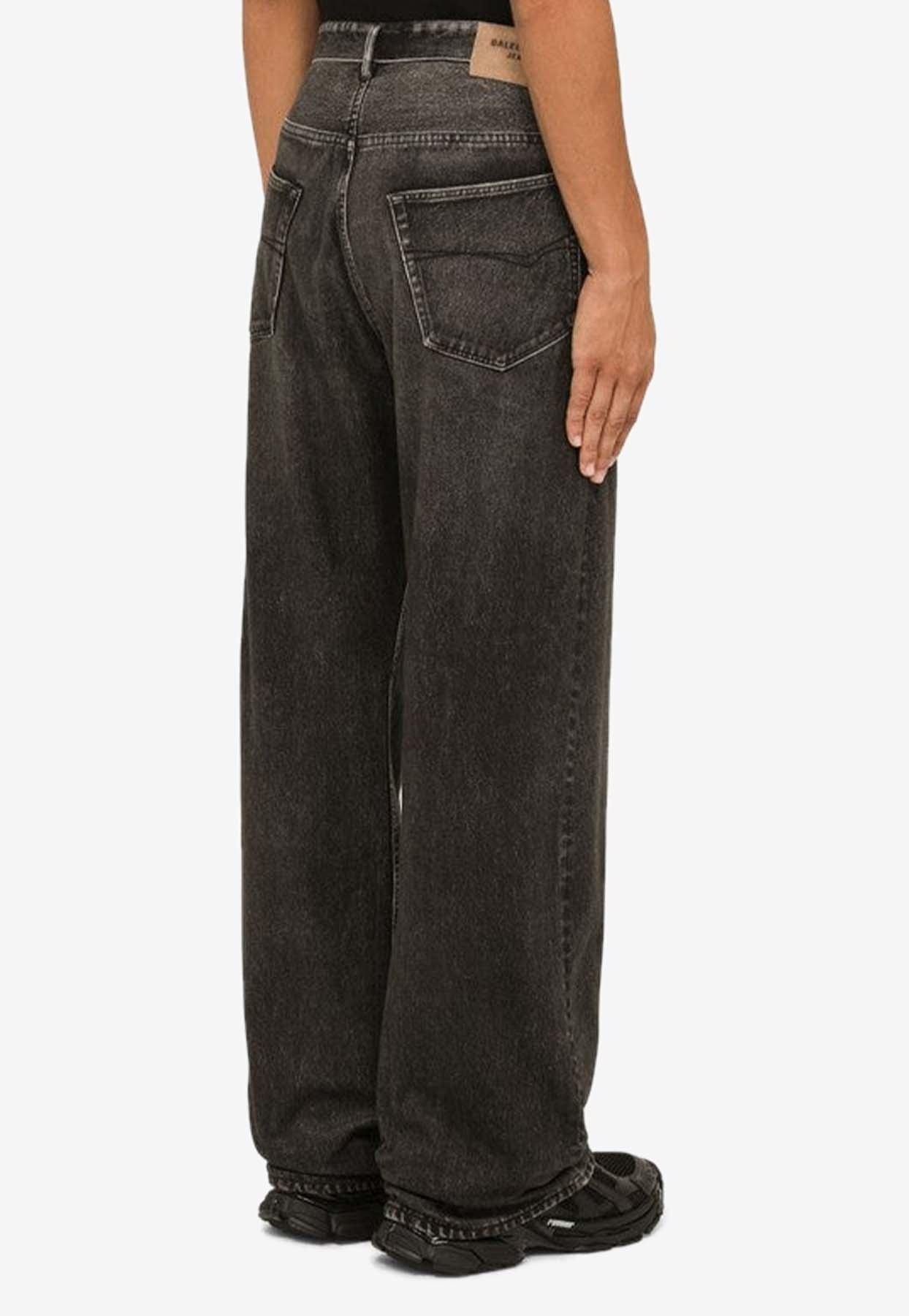 Balenciaga Washed-out Straight-leg Jeans in Black for Men | Lyst