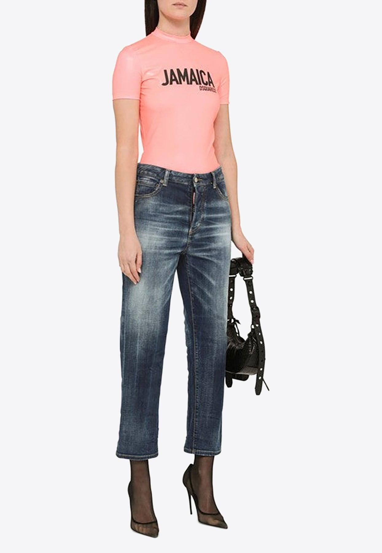 DSquared² Jamaica Print Glossy T-shirt in Red | Lyst