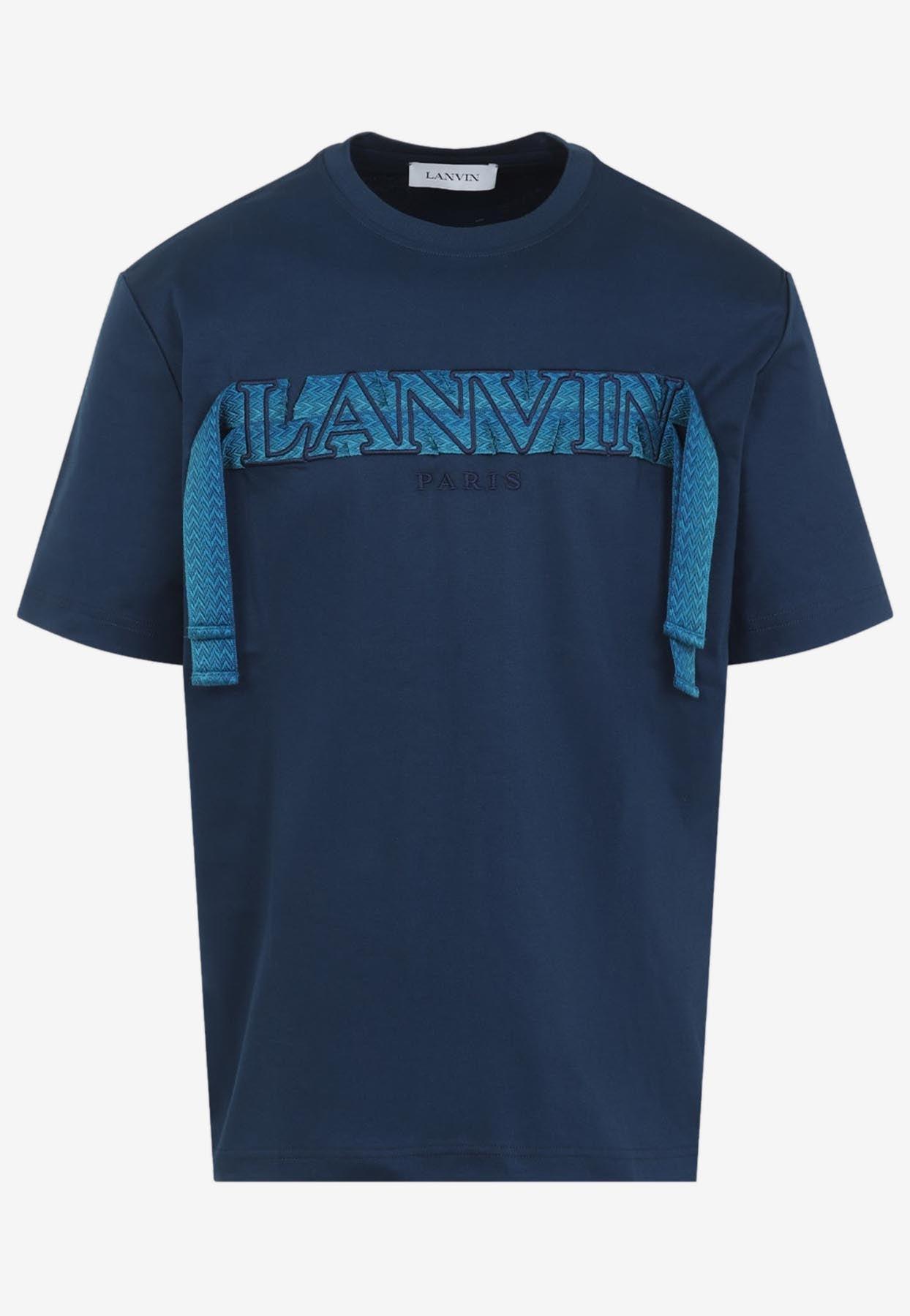 Lanvin Curb Lace Short-Sleeved T-Shirt in Blue for Men | Lyst