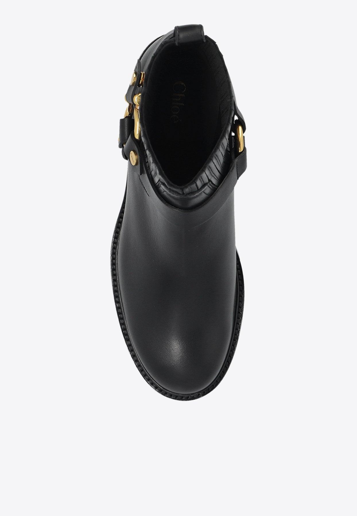 ショートブーツ・ブーティ CHLOE DAKOTA ANKLE BOOTS IN GRAINY LEATHER CHLOÉ Dakota embellished leather ankle boots | NET-A-PORTER