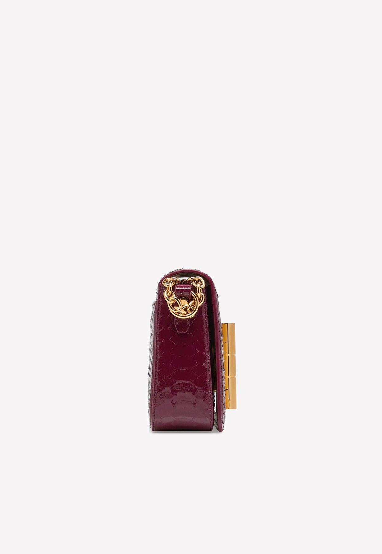 Natalia leather handbag Tom Ford White in Python - 35262921