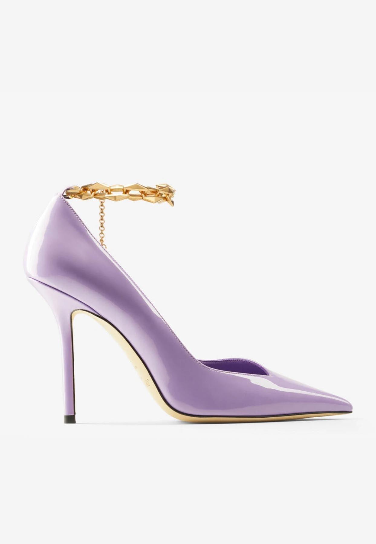Jimmy Choo Diamond Talura 100 Chained Denim Pumps in Pink Lyst
