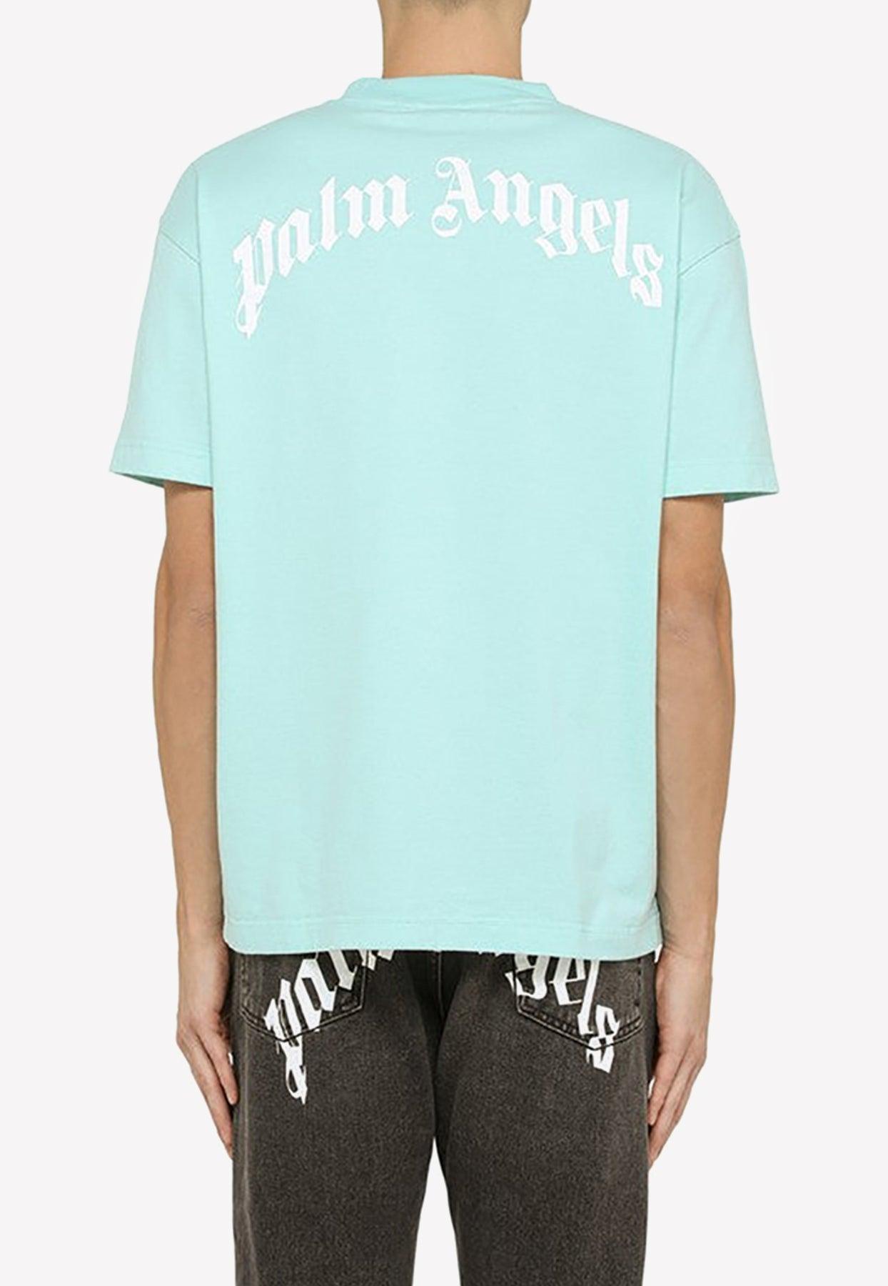 Palm Angels White Shark Print Crewneck T shirt in Green for Men Lyst
