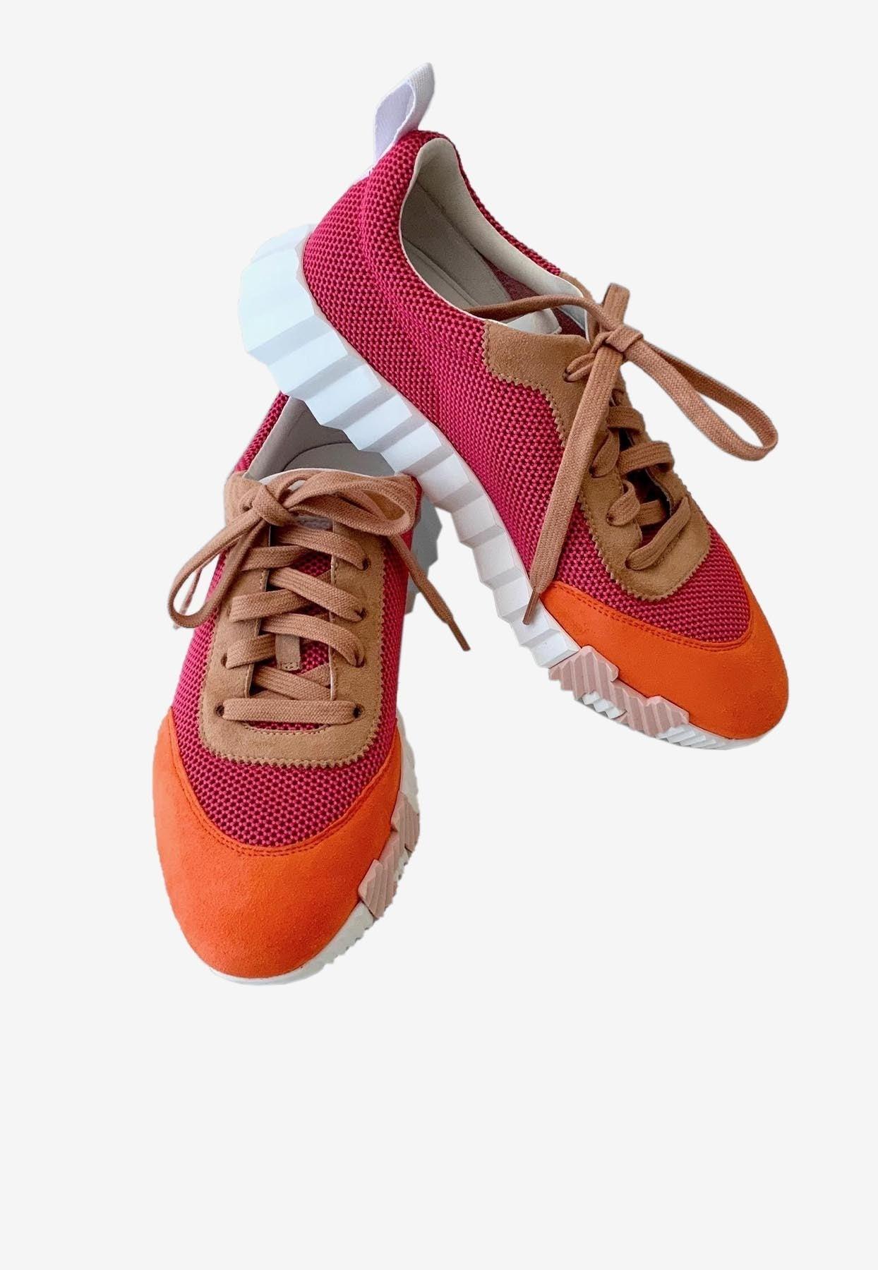 Hermès Bouncing Low-top Pink And Orange Sneakers in Red