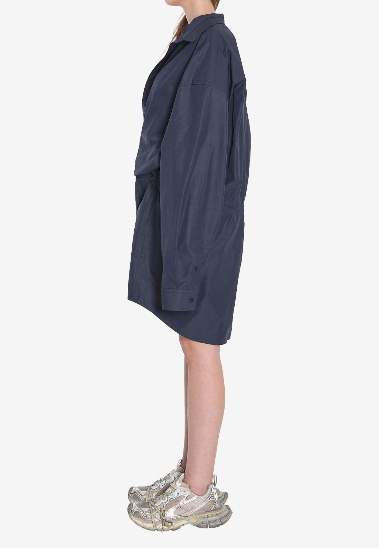 target white and blue floral dress Balenciaga White/Blue Sleeveless V Neck Tent Dress main image 0
