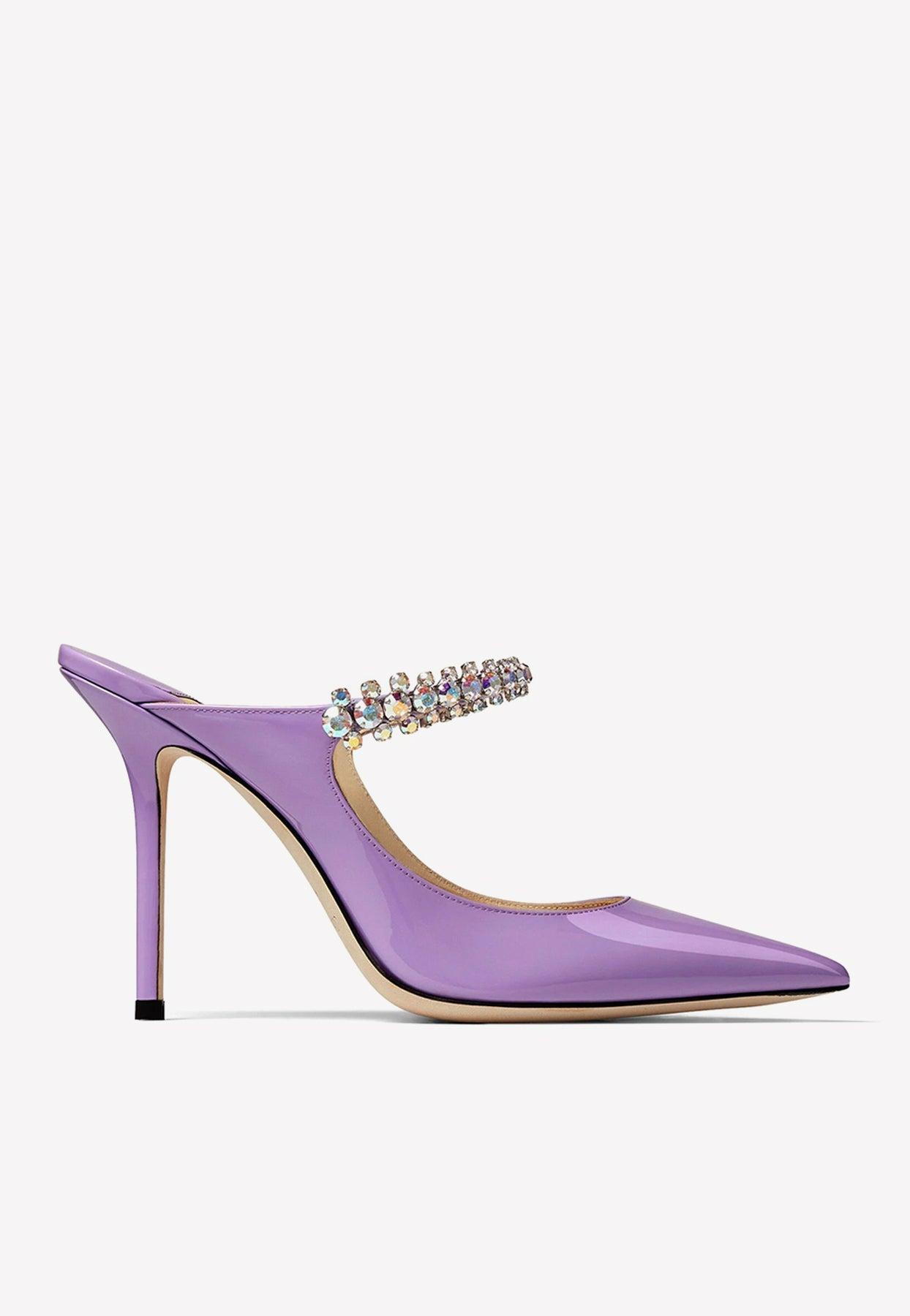 Jimmy choo bing discount patent jeweled mules