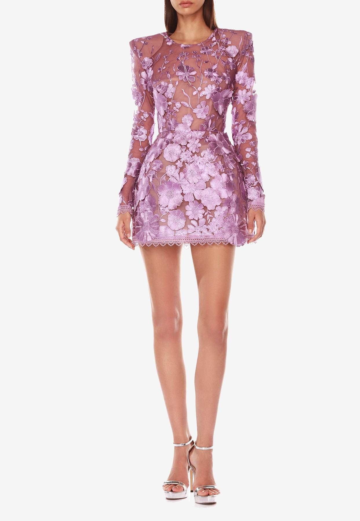 Bronx and Banco Bouquet Maraya Floral Appliqu Mini Dress in Red | Lyst