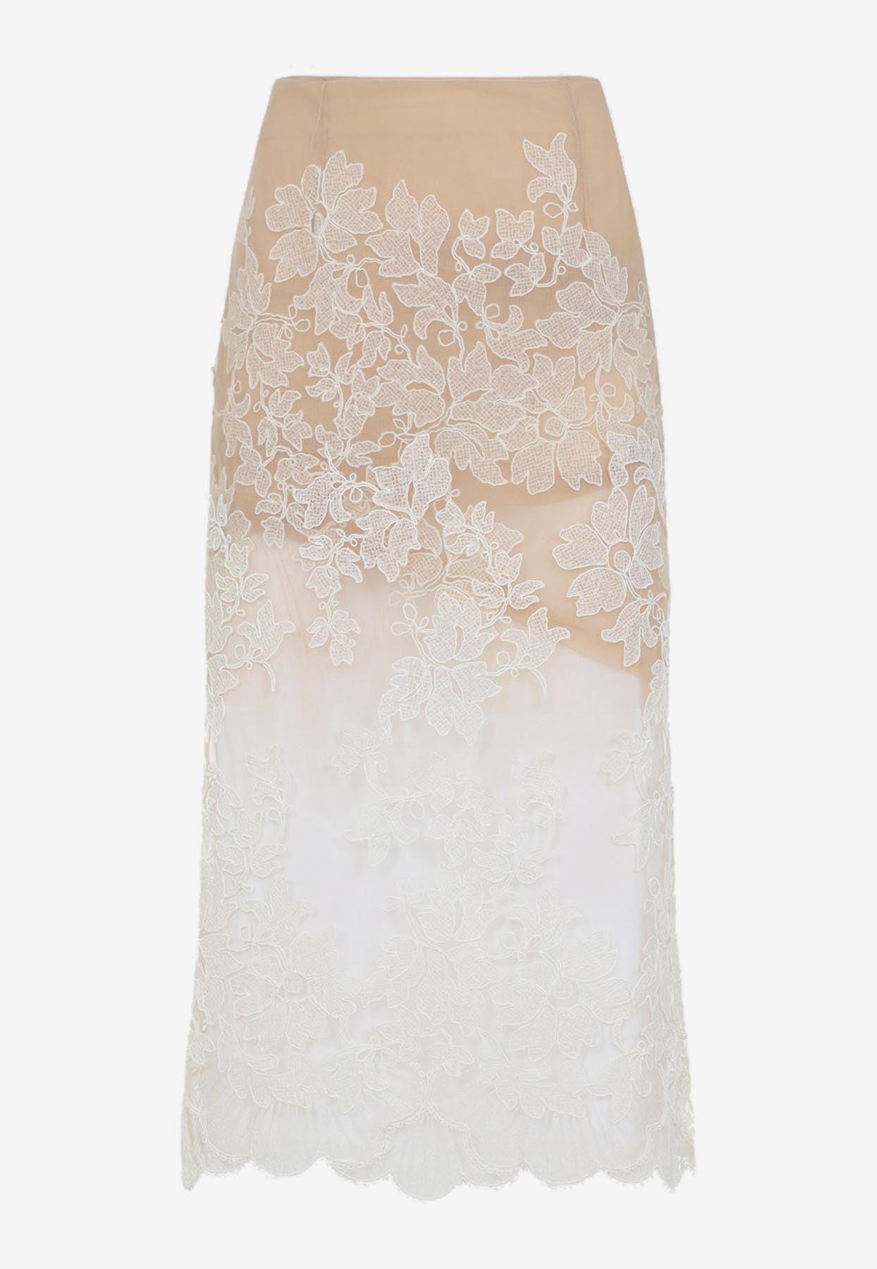 スカート ERMANNO SCERVINO Rhinestone skirt (D472O303CTUIW S4706) Designer skirts, long and mini skirts | Ermanno Scervino