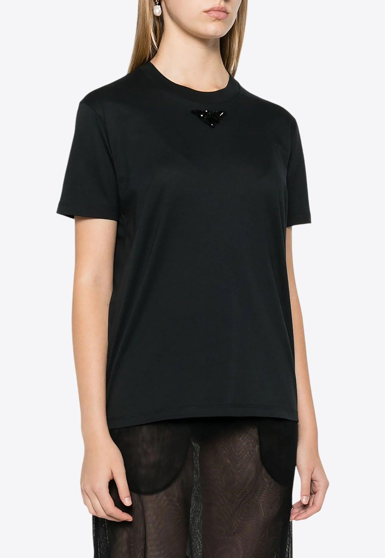 Tシャツ・カットソー PRADA BLACK COTTON JERSEY VEST Prada Re-Nylon And Jersey T-Shirt | Saks Fifth Avenue