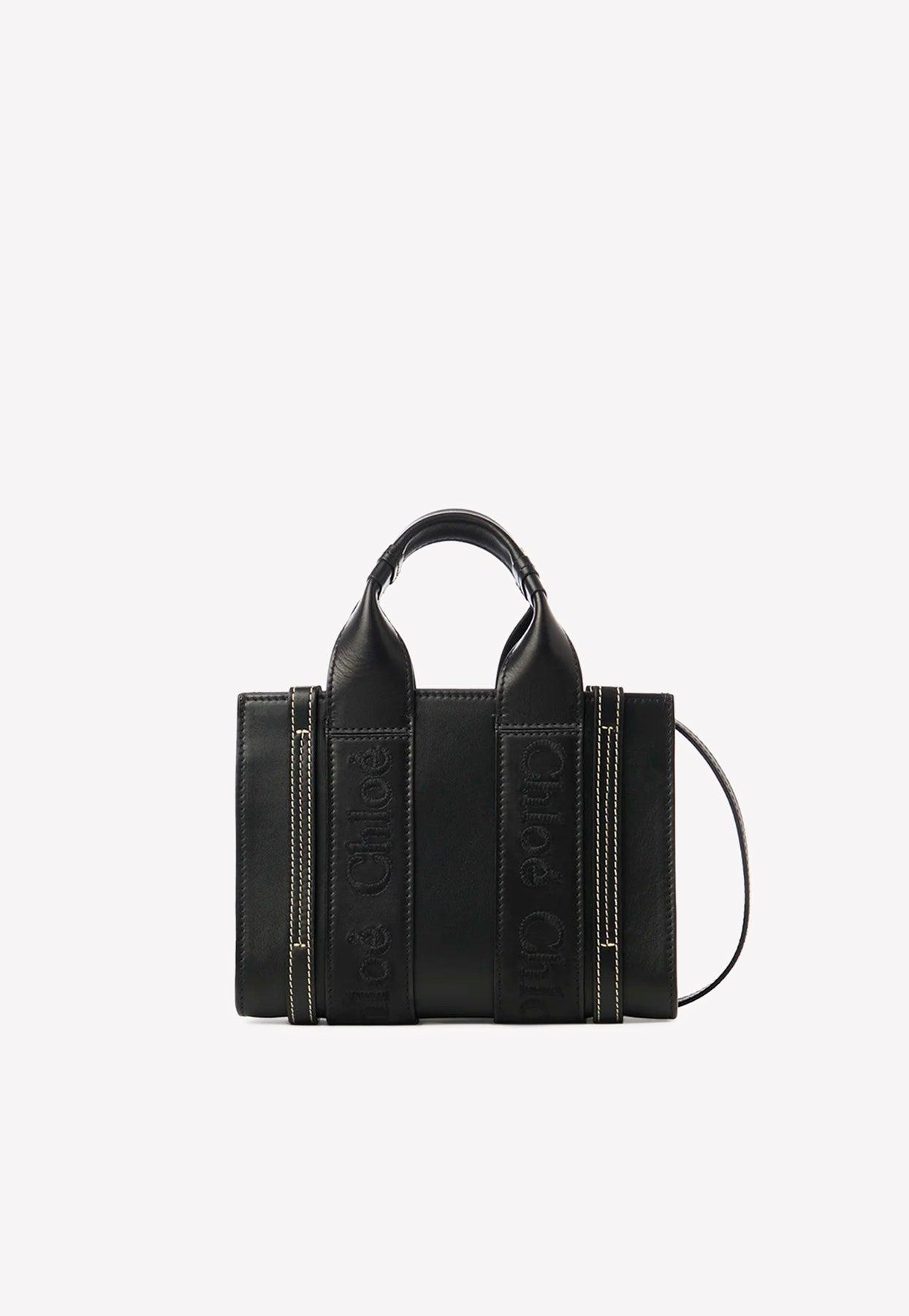 Chloé Mini Woody Handbag in Black | Lyst
