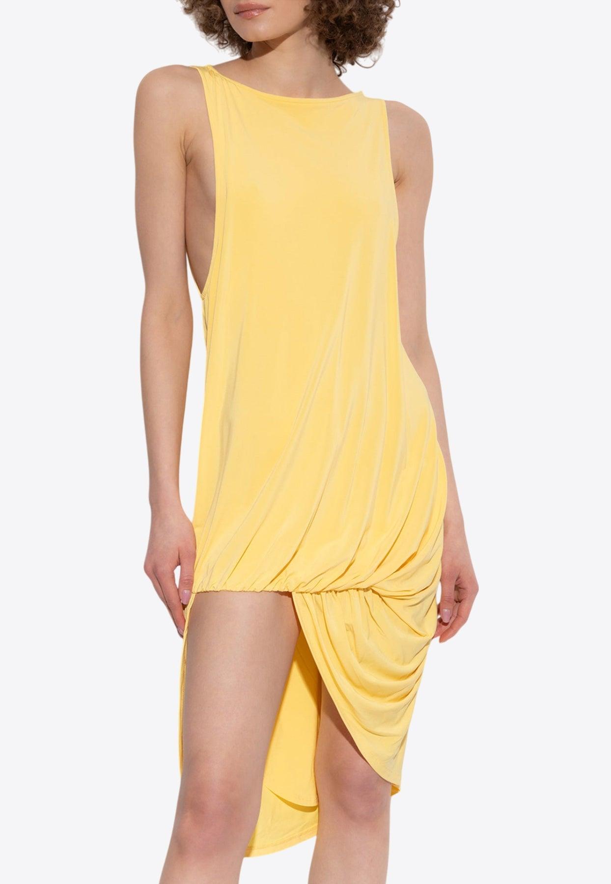 Jacquemus Peplo Asymmetric Mini Dress in Yellow | Lyst