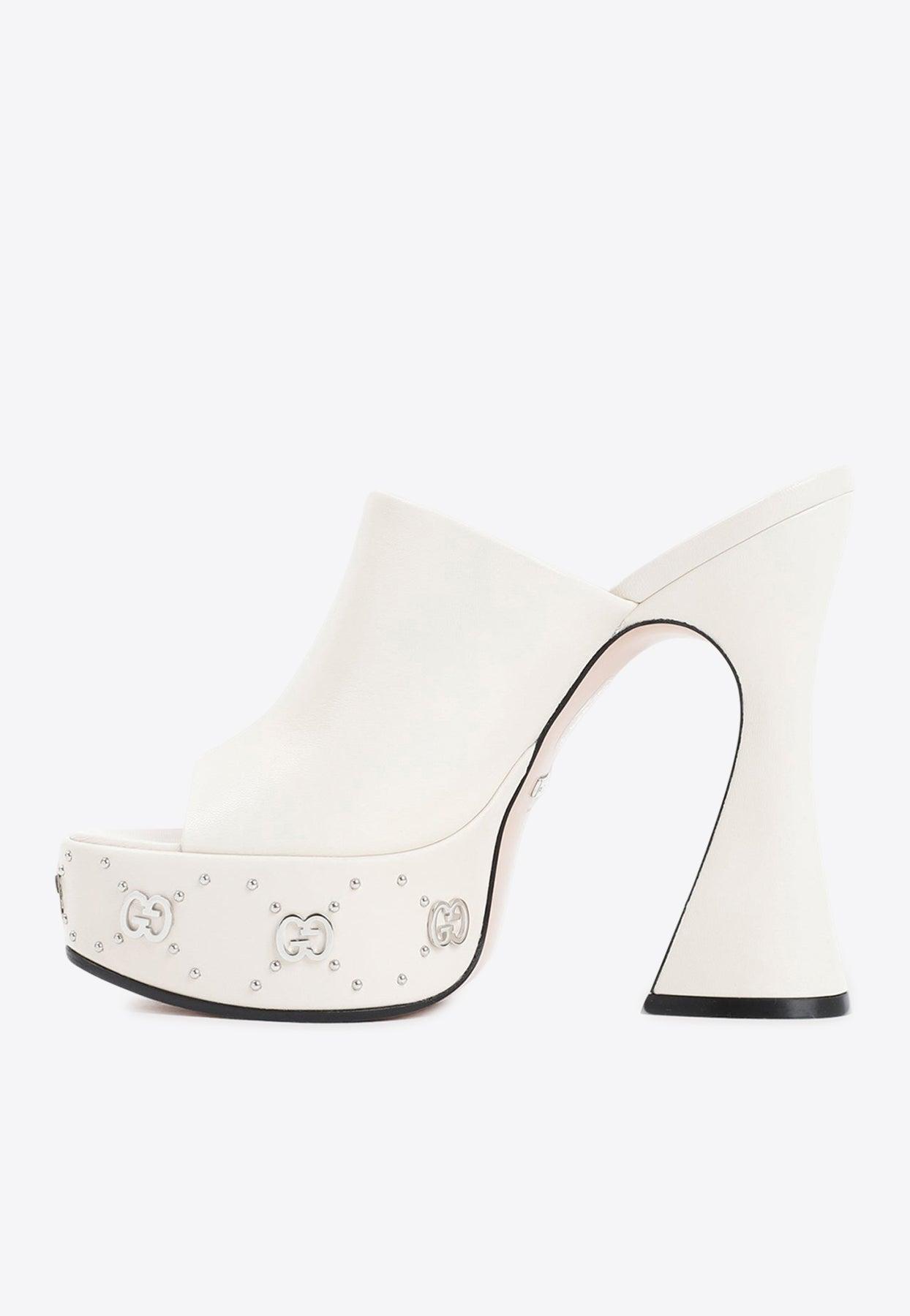 Gucci Janaya Platform Slide Sandals Shoes in White
