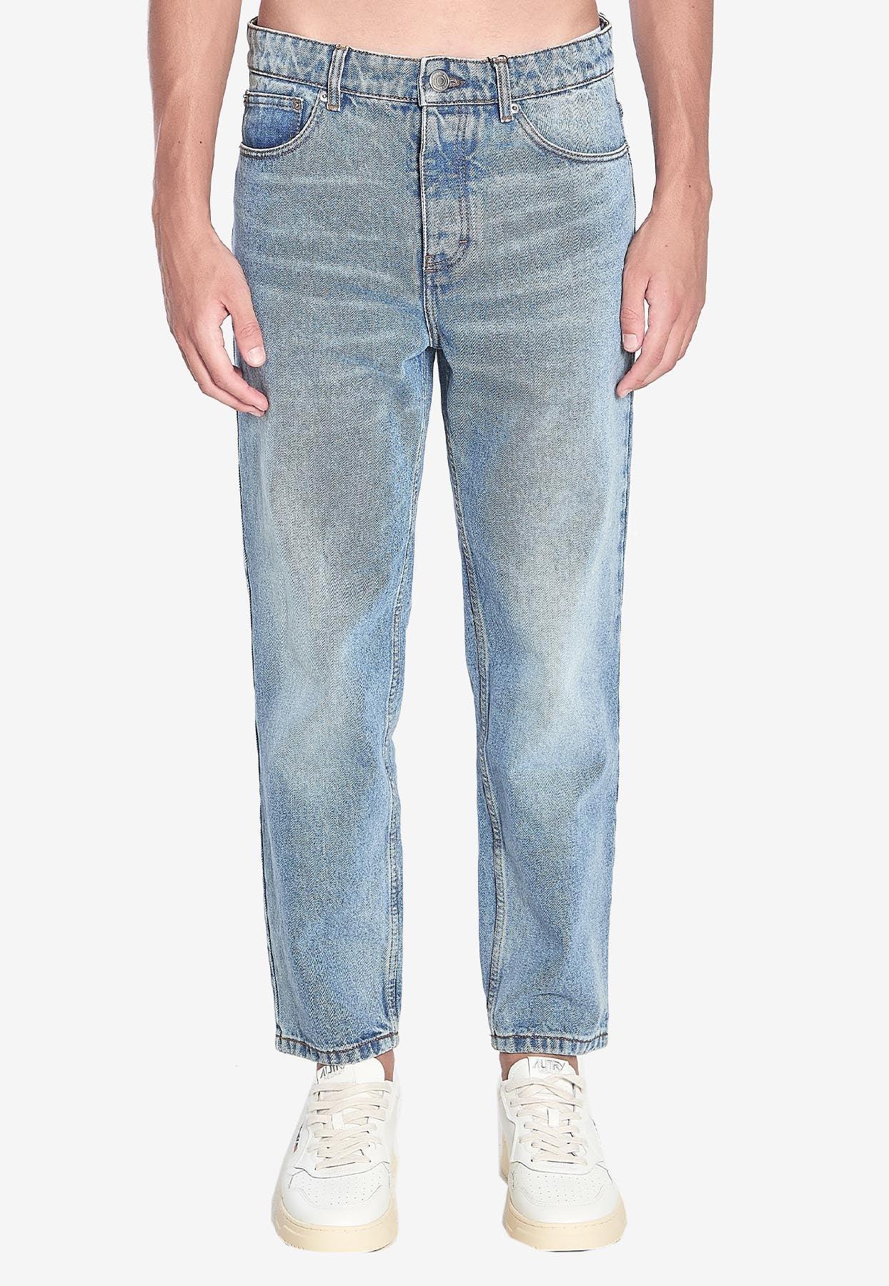 デニム・ジーパン AMI PARIS WASHED BLUE DENIM JEANS Mid-rise wide-leg jeans in blue - Ami Paris | Mytheresa