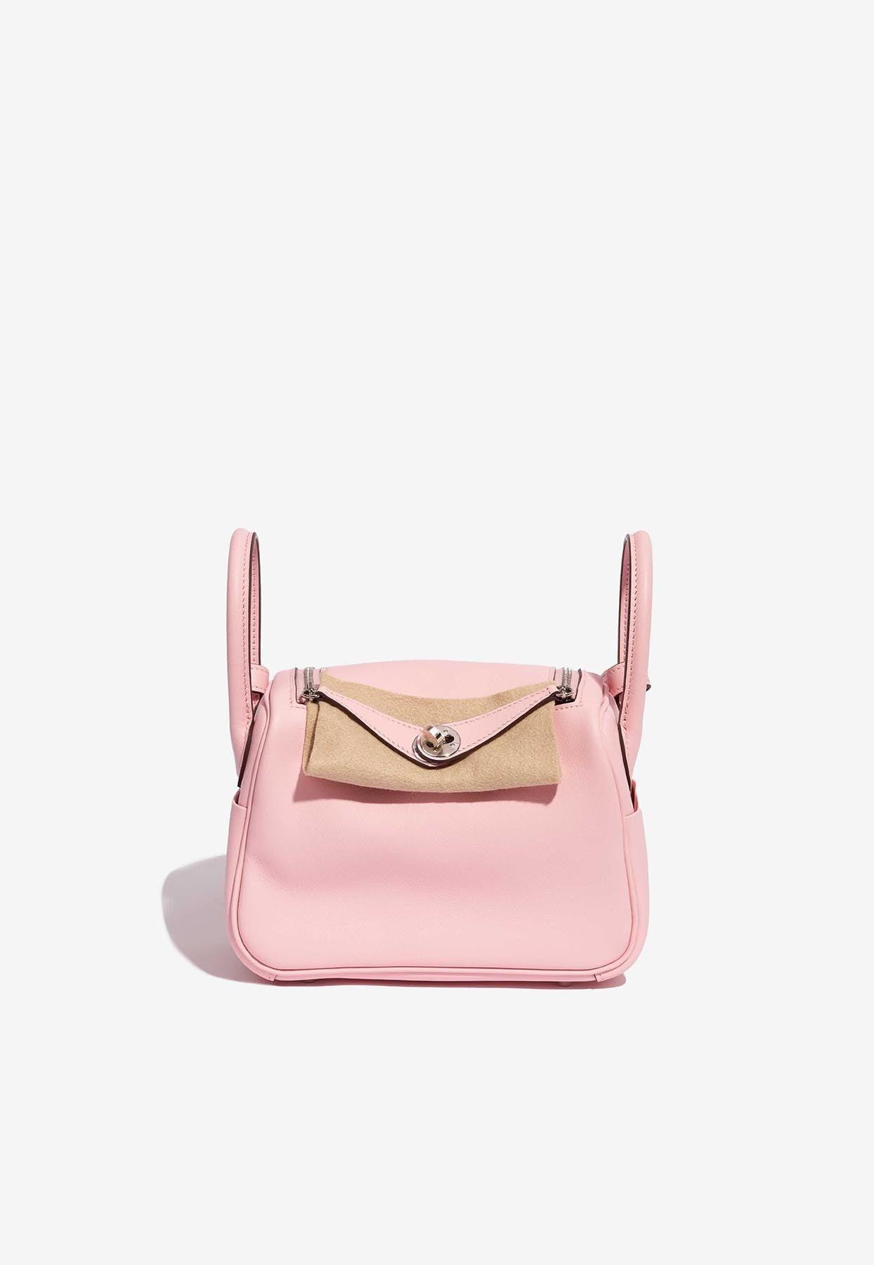 Rose Shocking Mini Lindy 20cm in Clemence Leather with Palladium Hardware,  2021, Handbags & Accessories, 2021