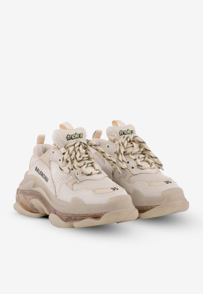 balenciaga white triple s clear sole sneakers