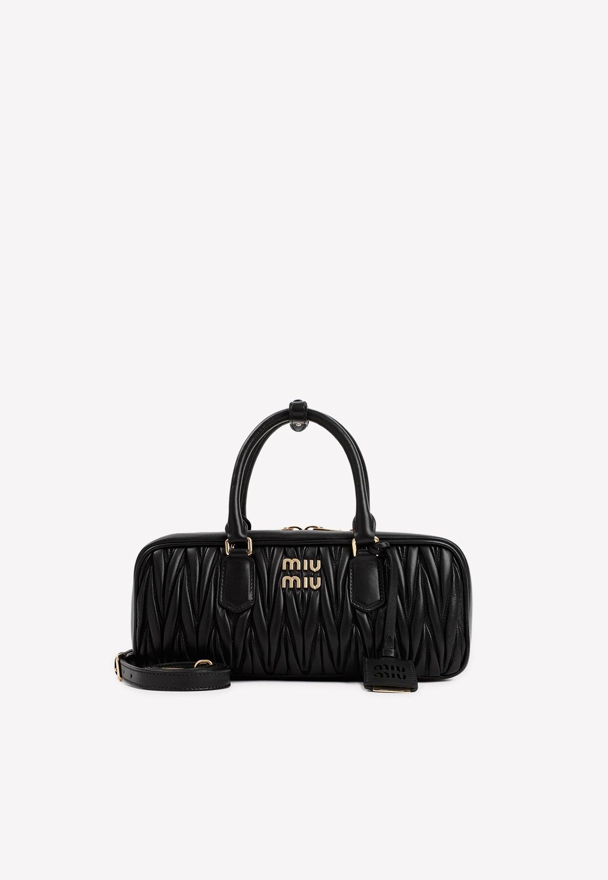 Miu Miu Top Handle Bag In Matelassé Leather in Black Lyst