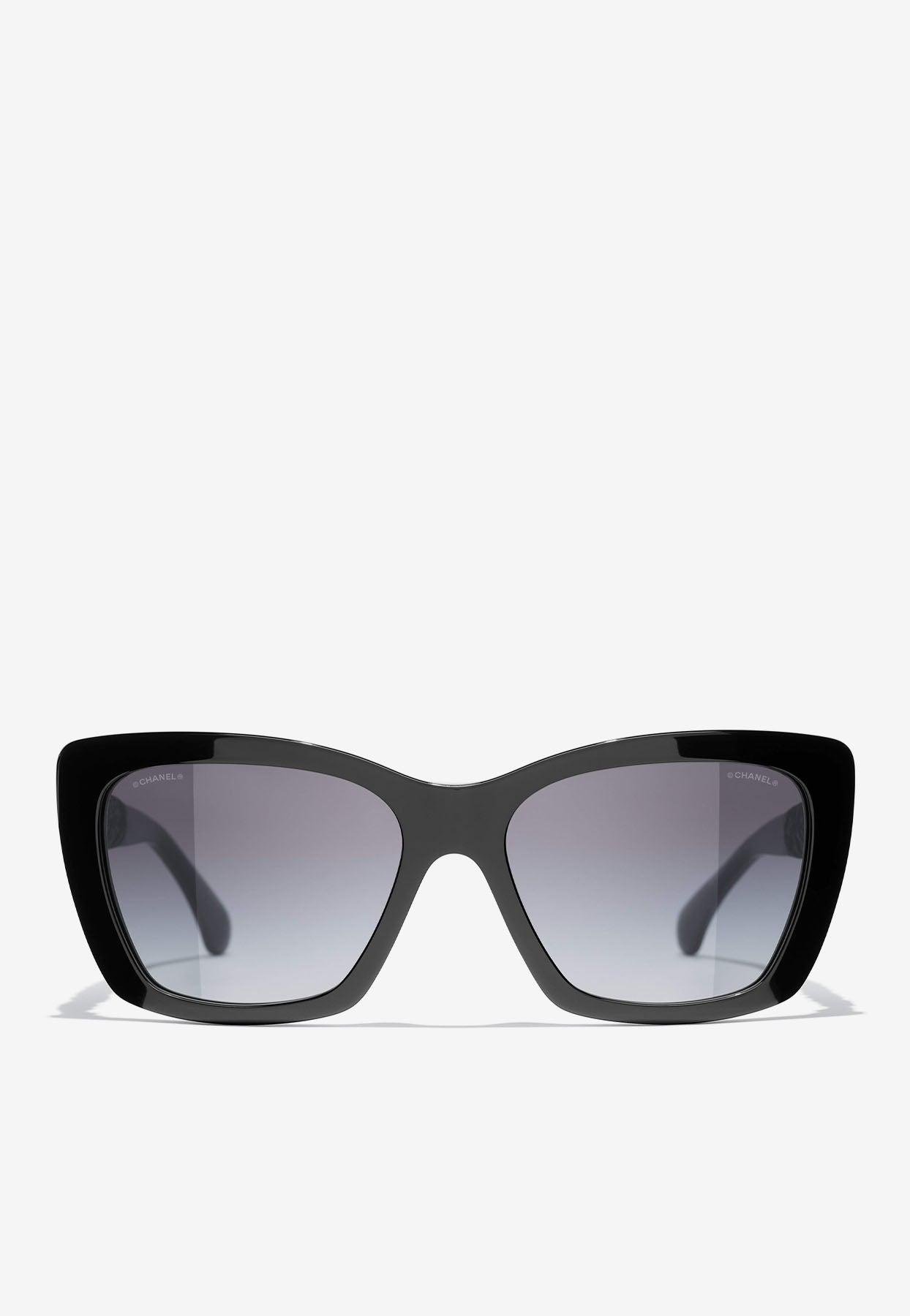 fugl Muldyr husdyr Chanel Butterfly Sunglasses With Ruched Leather Detail in Black | Lyst