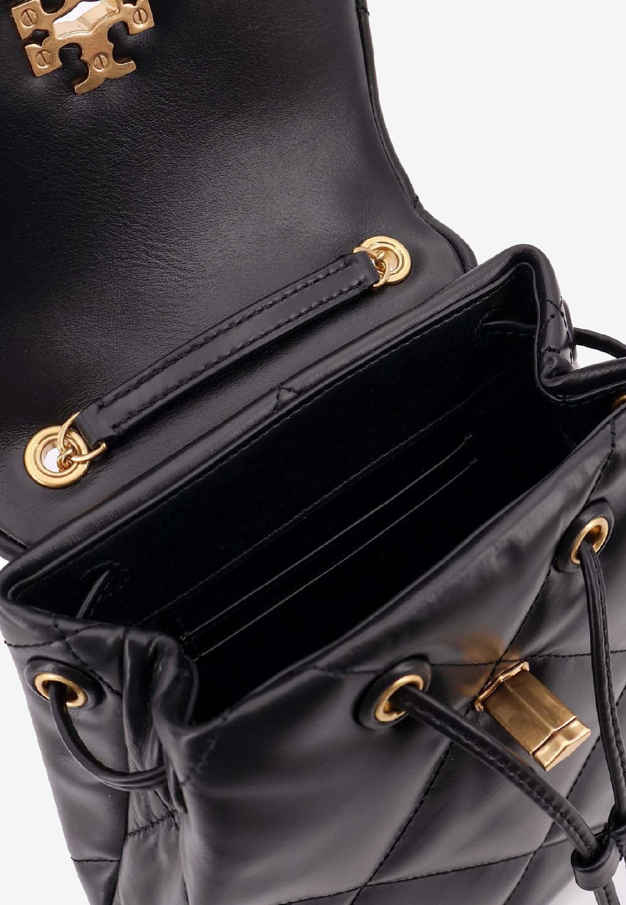 Tory Burch Virginia Diamond Quilt Leather Backpack in Black 