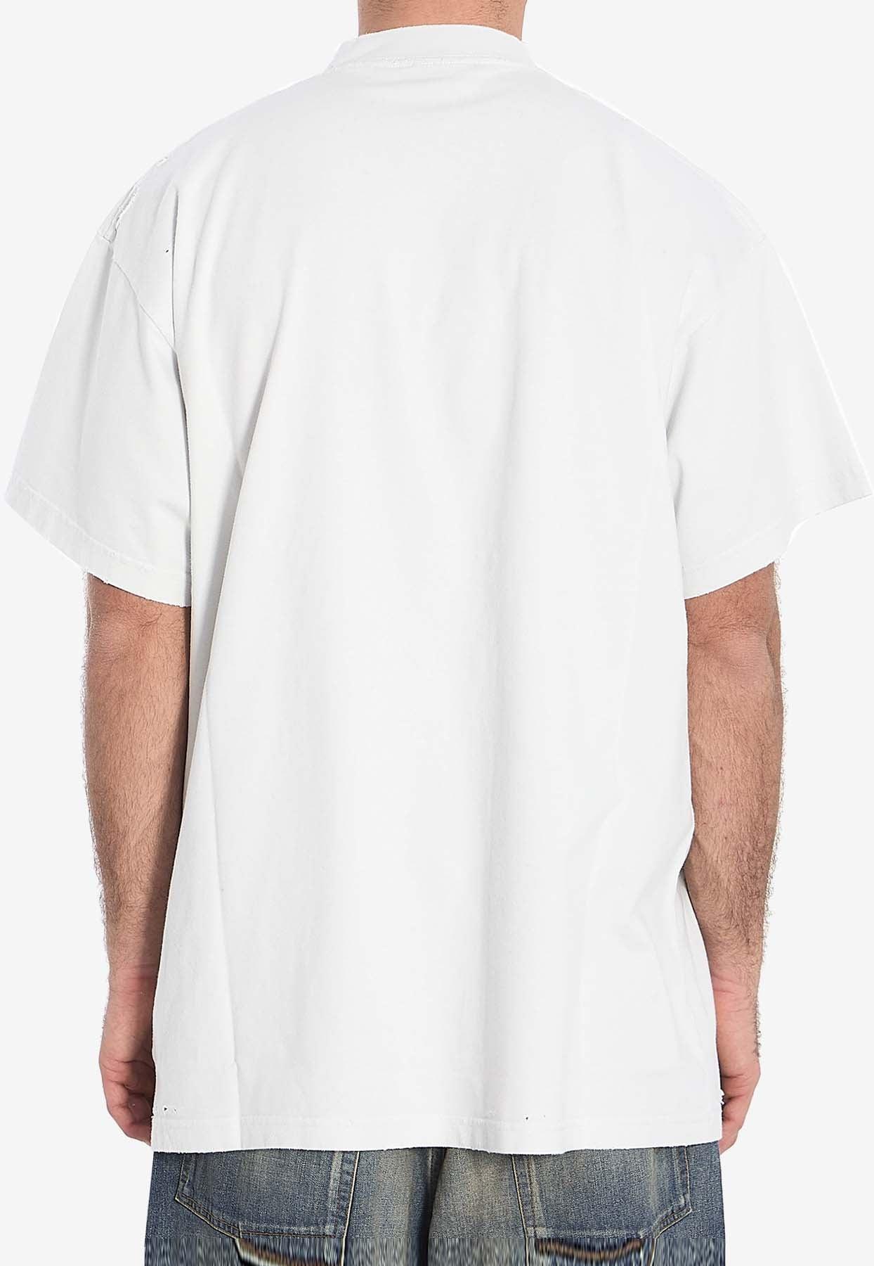 Balenciaga 3B Liquefied Oversized Crewneck T-Shirt in White
