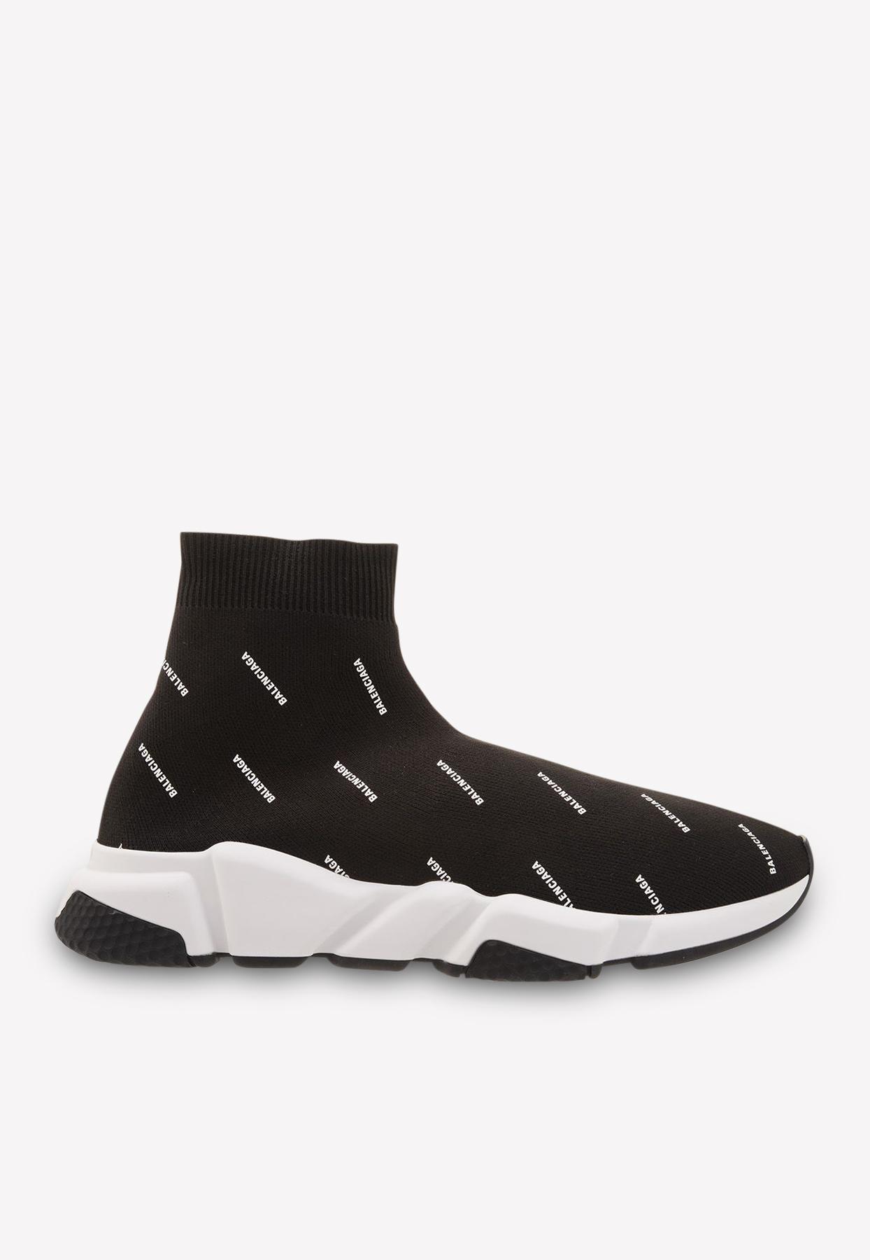 Balenciaga With Logo All Print Sock Sneakers in Black for Men | Lyst