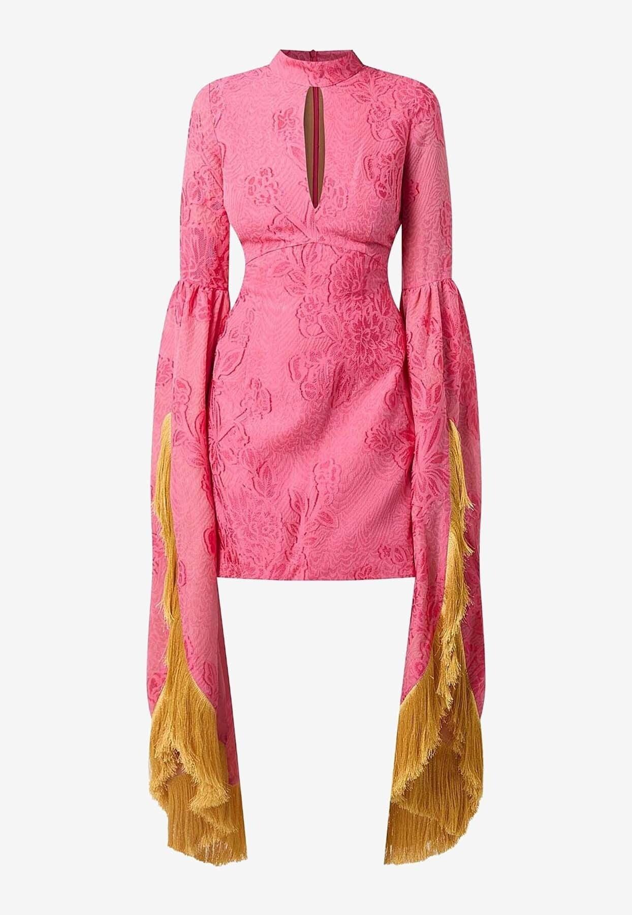 ALMAIS Leonard Floral Jacquard Fringed Mini Dress in Red | Lyst ALMAIS Leonard Floral Jacquard Fringed Mini Dress in Red | Lyst