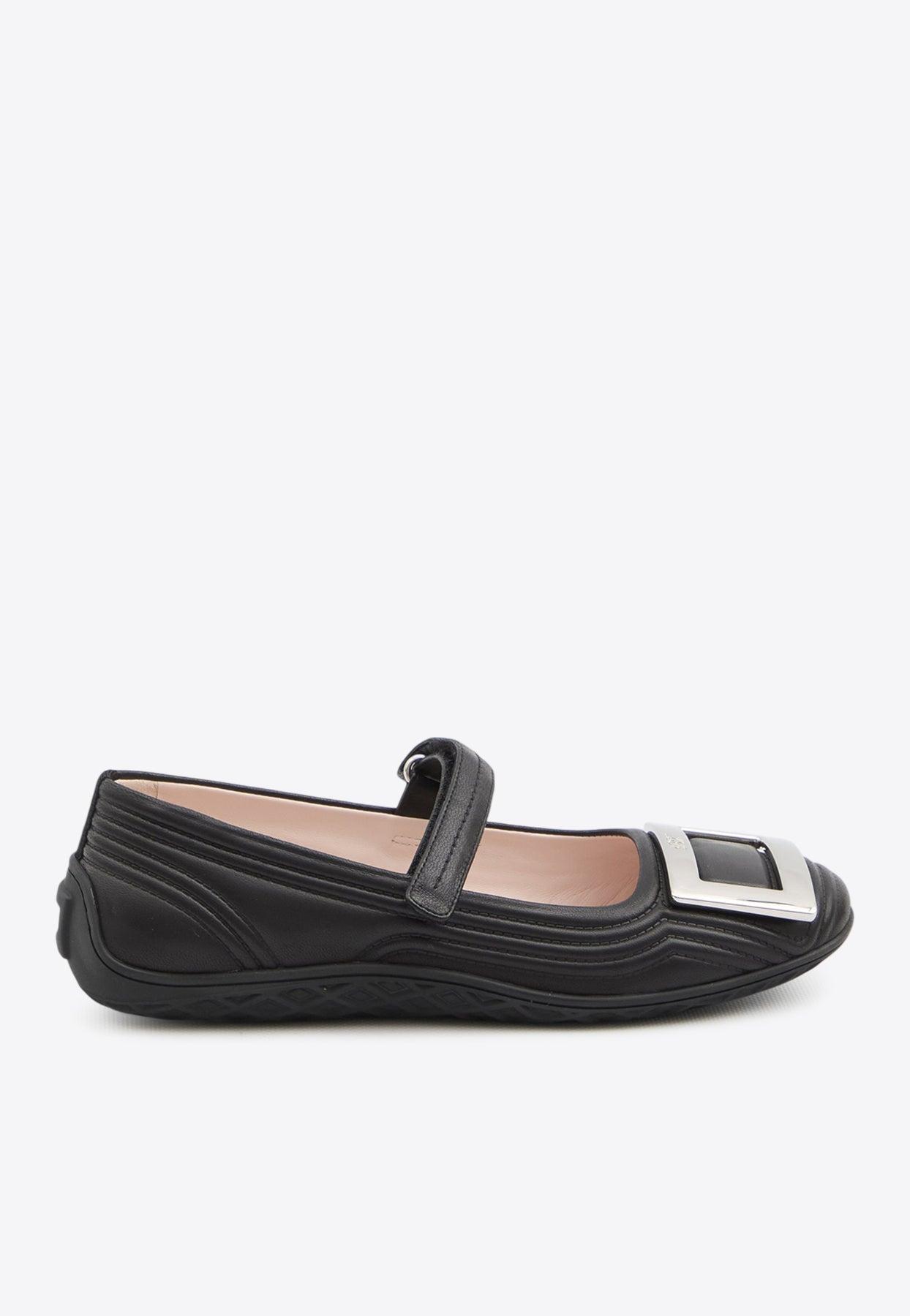 フラットシューズ ROGER VIVIER Woman Ballet flats Black RVW54840990MRK B999 Roger Vivier Womens Black Ballerina | ShopSimon