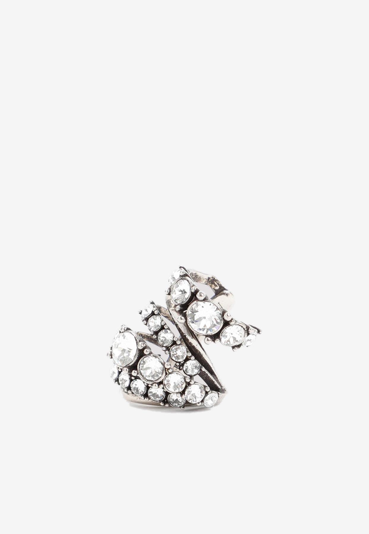 Alexander McQueen Crystal Embellished Ear Cuff in White Lyst