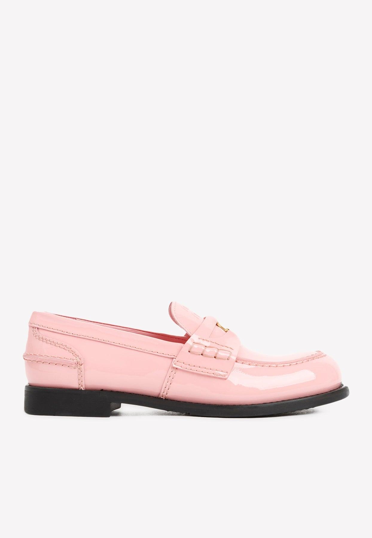 Miu Miu Penny Loafers In Patent Leather in Pink | Lyst Canada