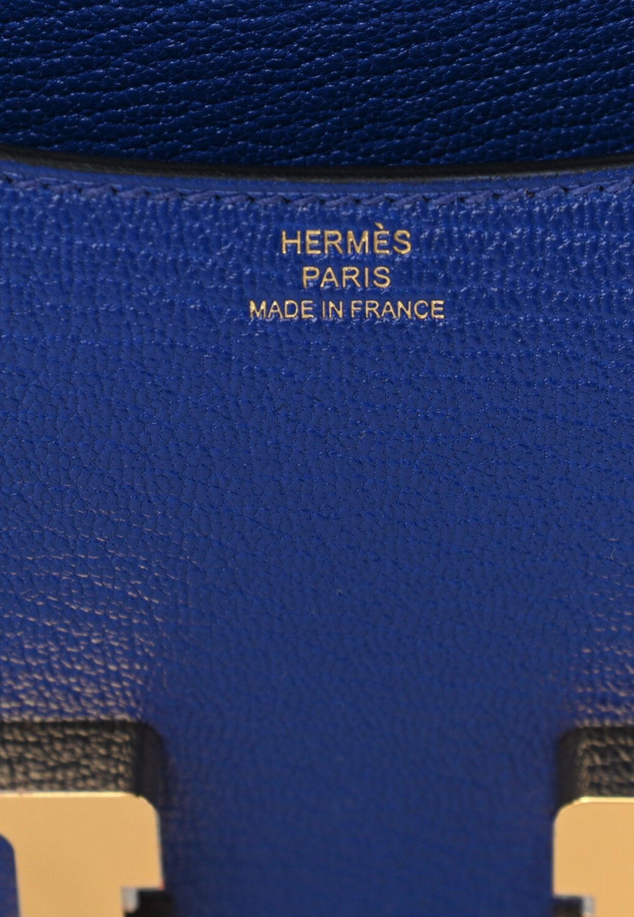 Hermès Constance Mini 18 Ostrich Navy blue Gold ref.450632 - Joli Closet