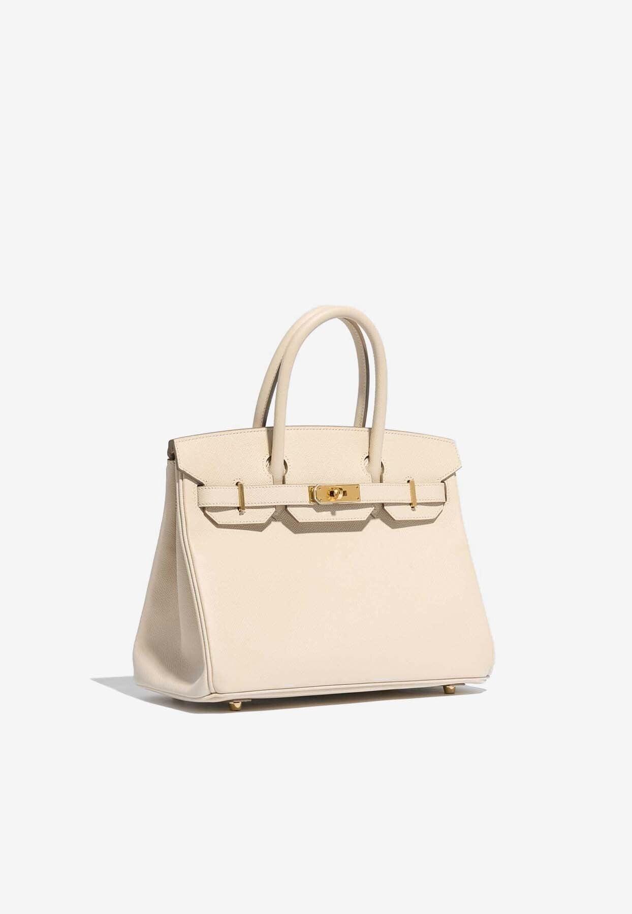Hermès Birkin 30 Top Handle Bag In Craie Epsom With Gold Hardware