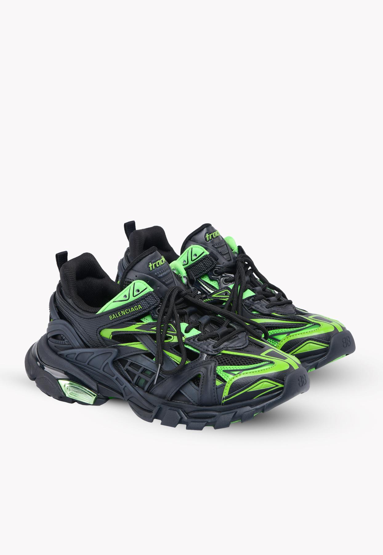 Balenciaga Synthetic Track.2 Mesh And Nylon Trainers in Black Green (Green)  for Men | Lyst