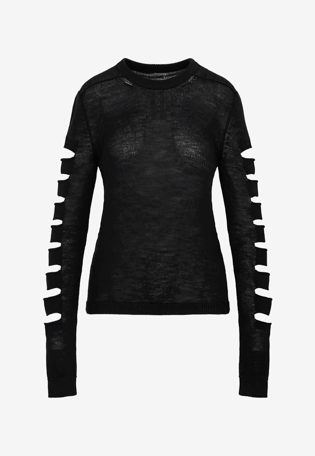 Rick Owens Spartan Biker Sweater With Cut-out in Black | Lyst