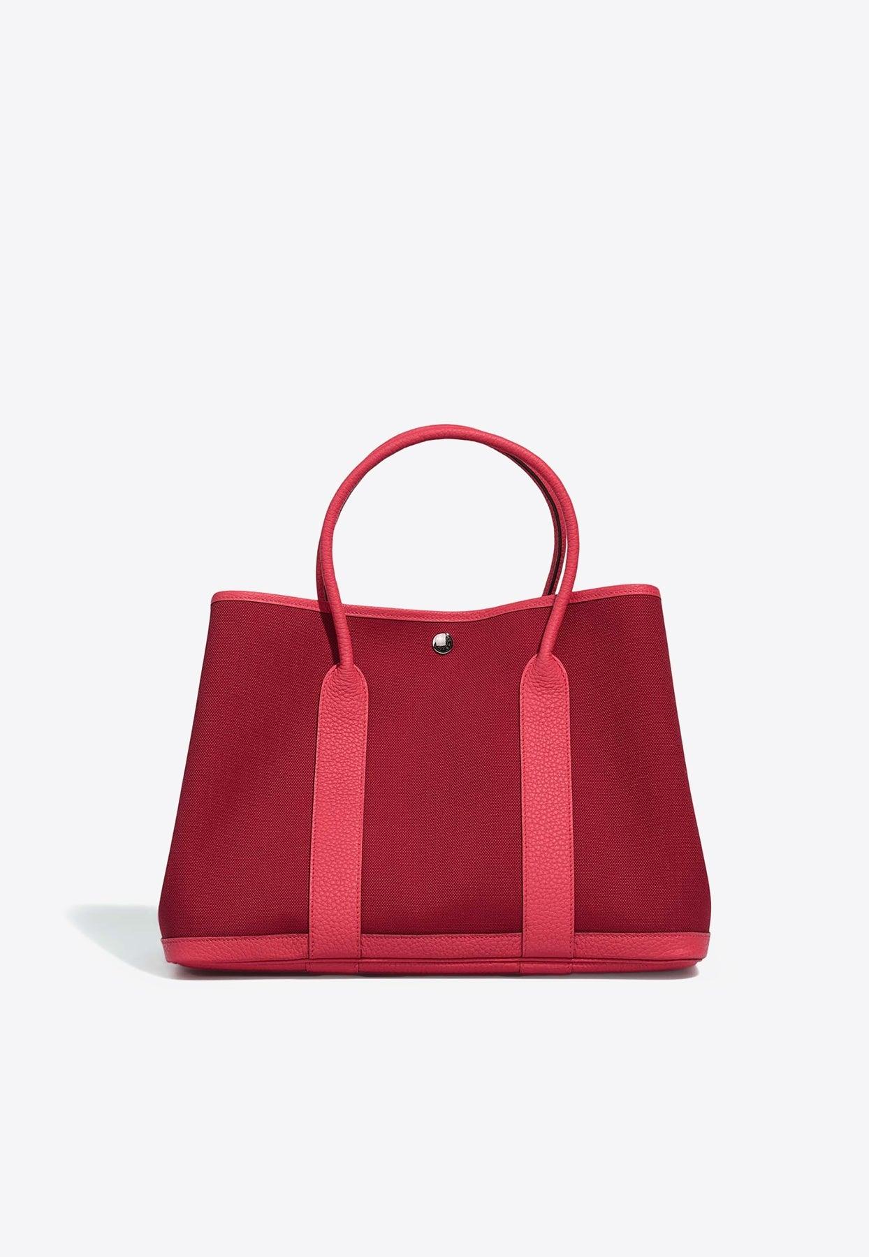 Hermès Garden Party 36 In Rouge Grenat Toile And Bougainvillier