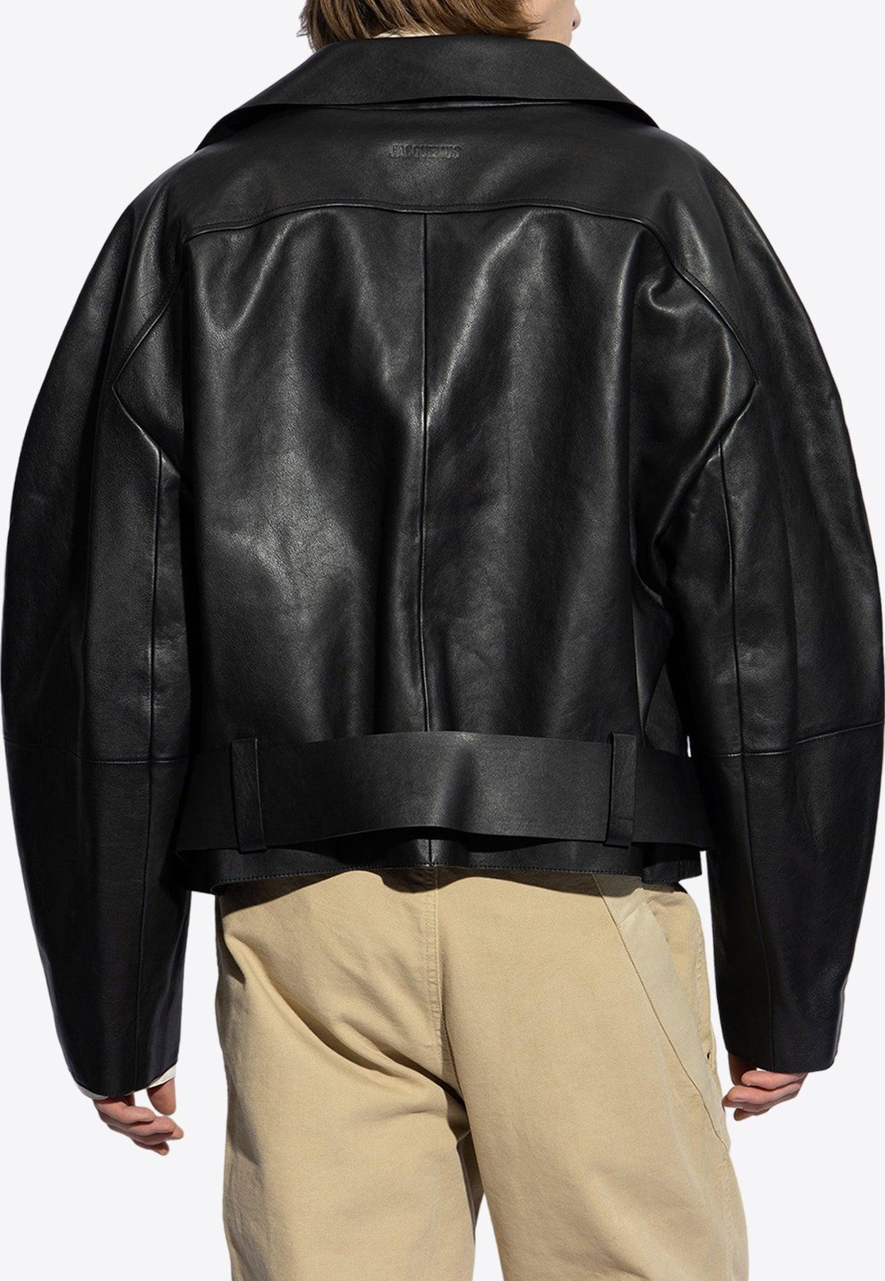 Jacquemus Le Blouson Pilota Cuir Jacket in Black for Men | Lyst
