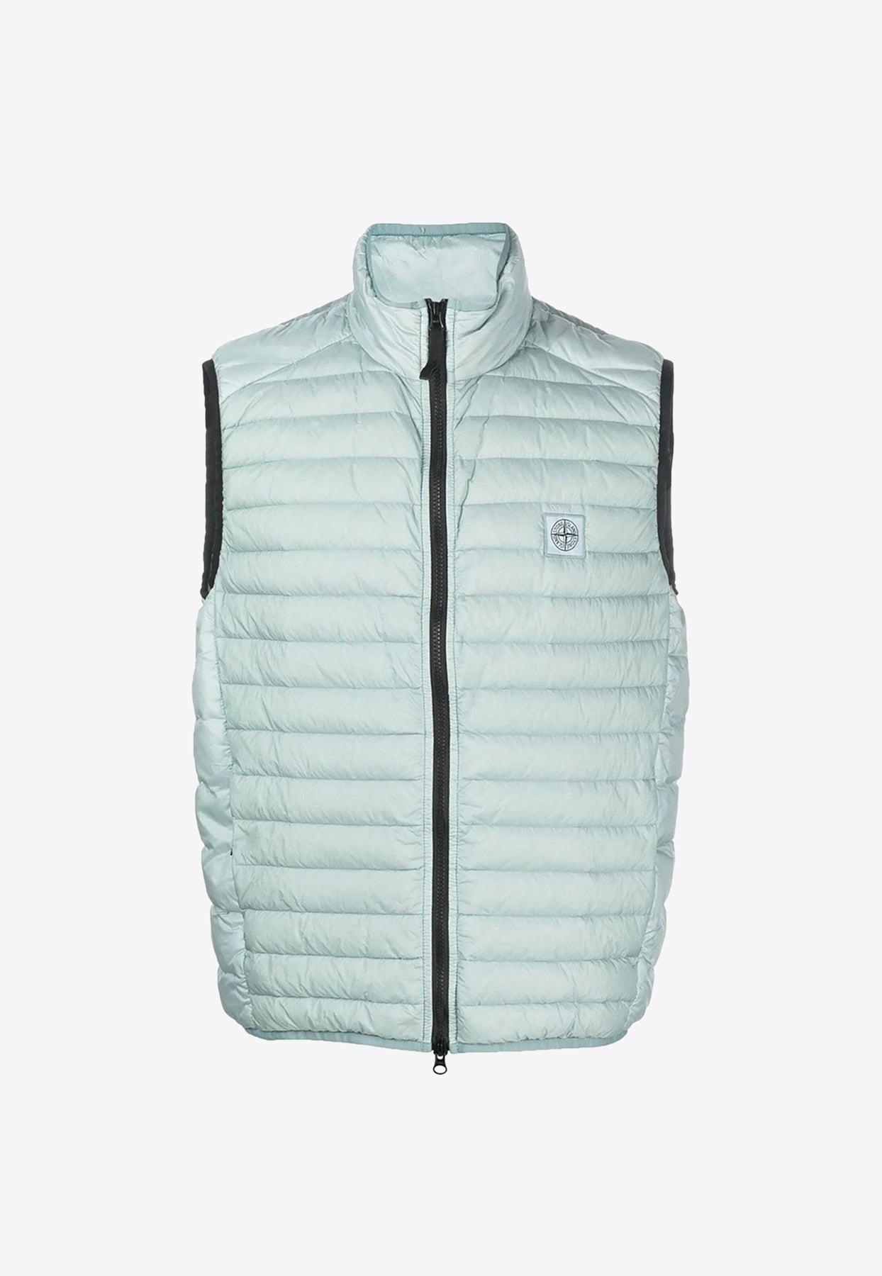 Stone Island Quilted Down Vest in Blue for Men | Lyst