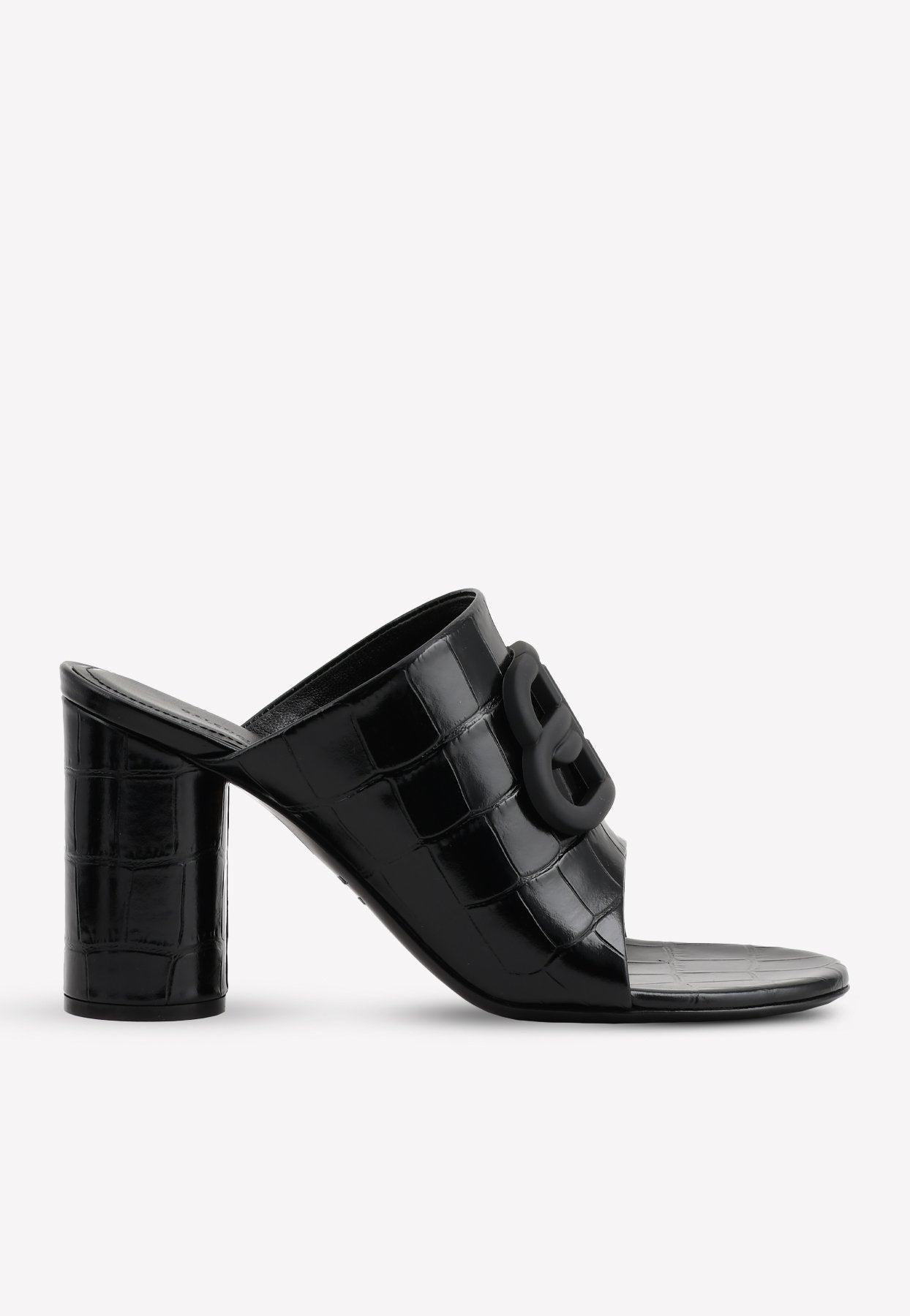 Balenciaga Oval 100 Bb Mule Sandals in Black | Lyst