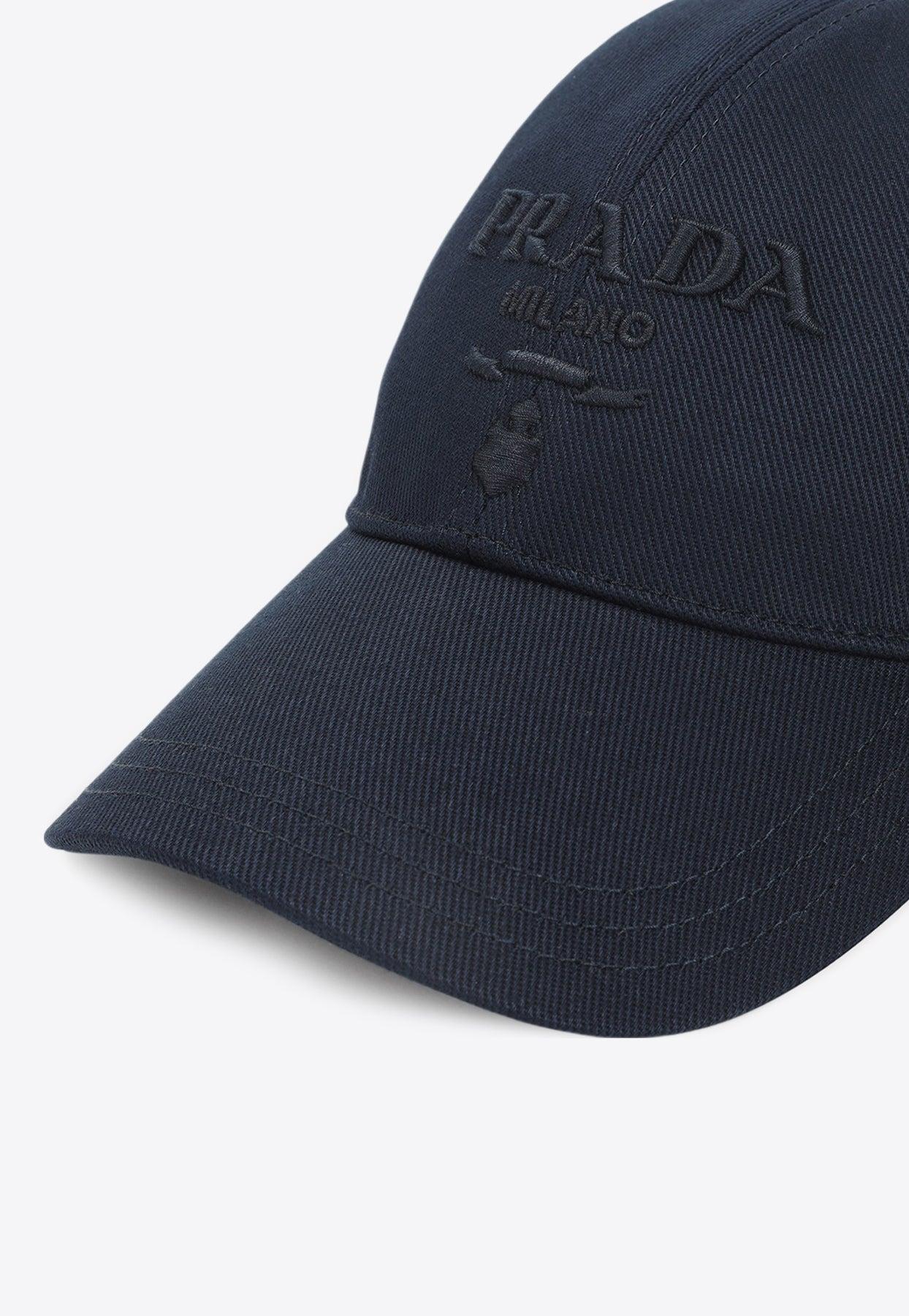 Prada Blue Embroidered Logo Baseball Cap Navy Re-nylon Baseball Cap | PRADA main image 3
